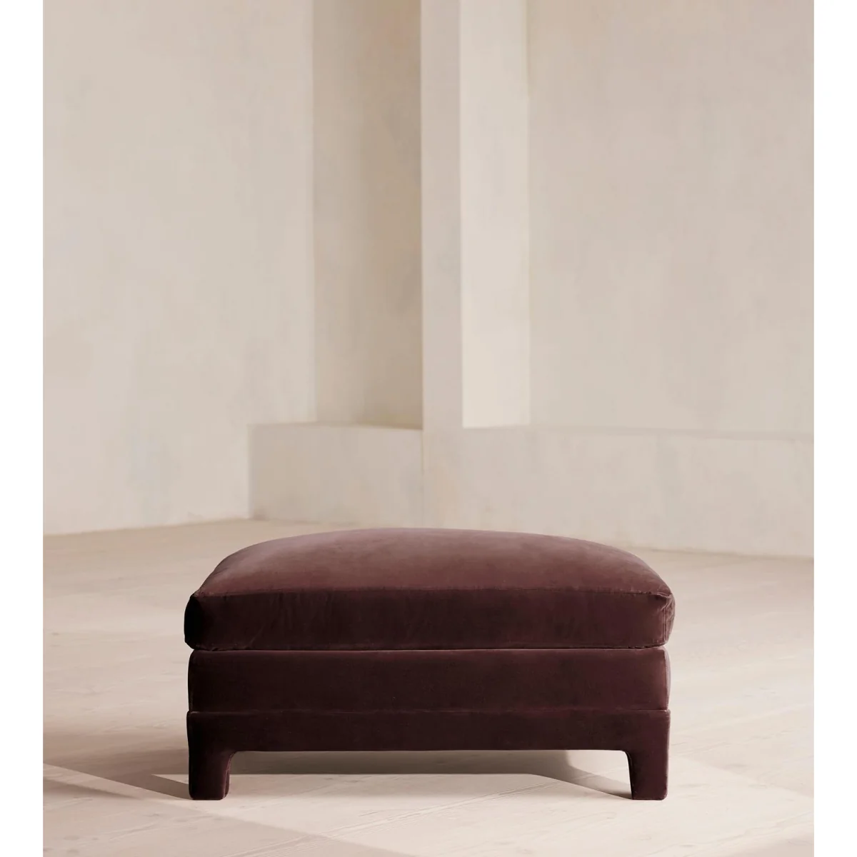 Ashford Ottoman, Velvet, Aubergine, UK – image 3