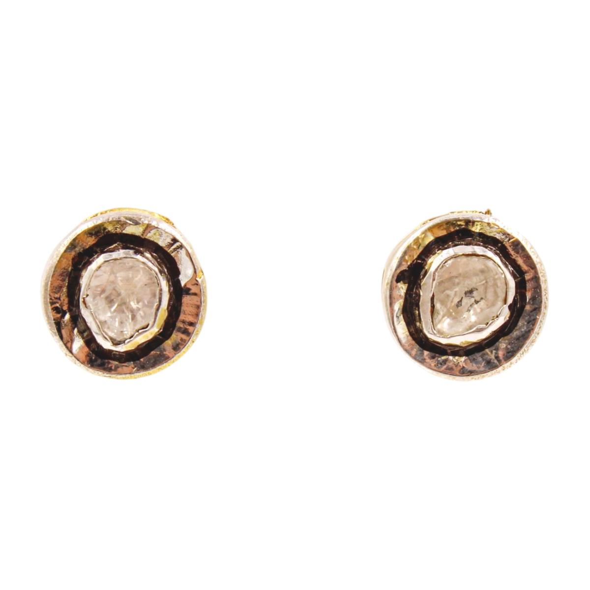 Women's Gold Ottoman Diamond Circle Earrings | 1610Istanbul – image 1