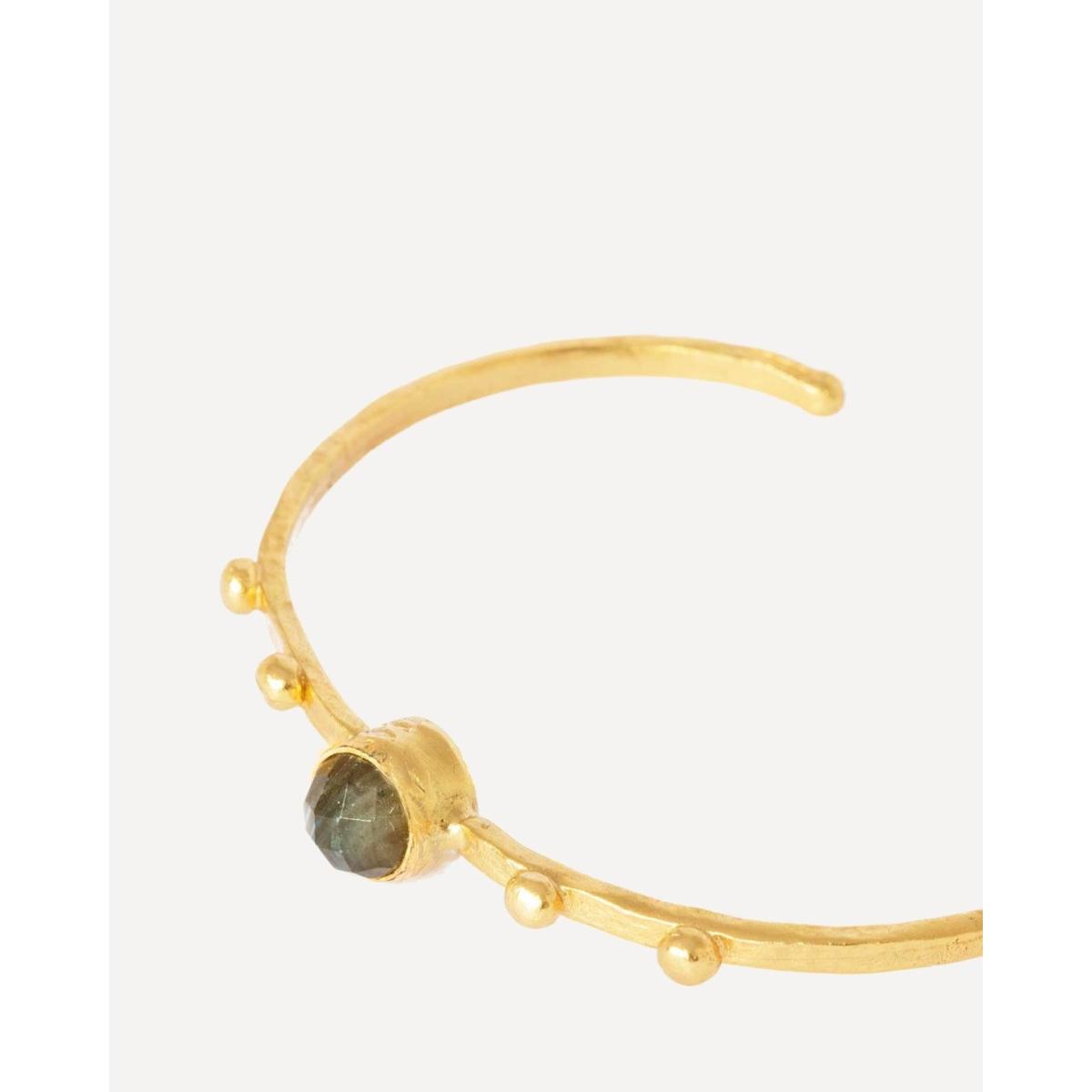 Women's Gold / Grey Filiz Labradorite Bangle | Ottoman Hands – image 3