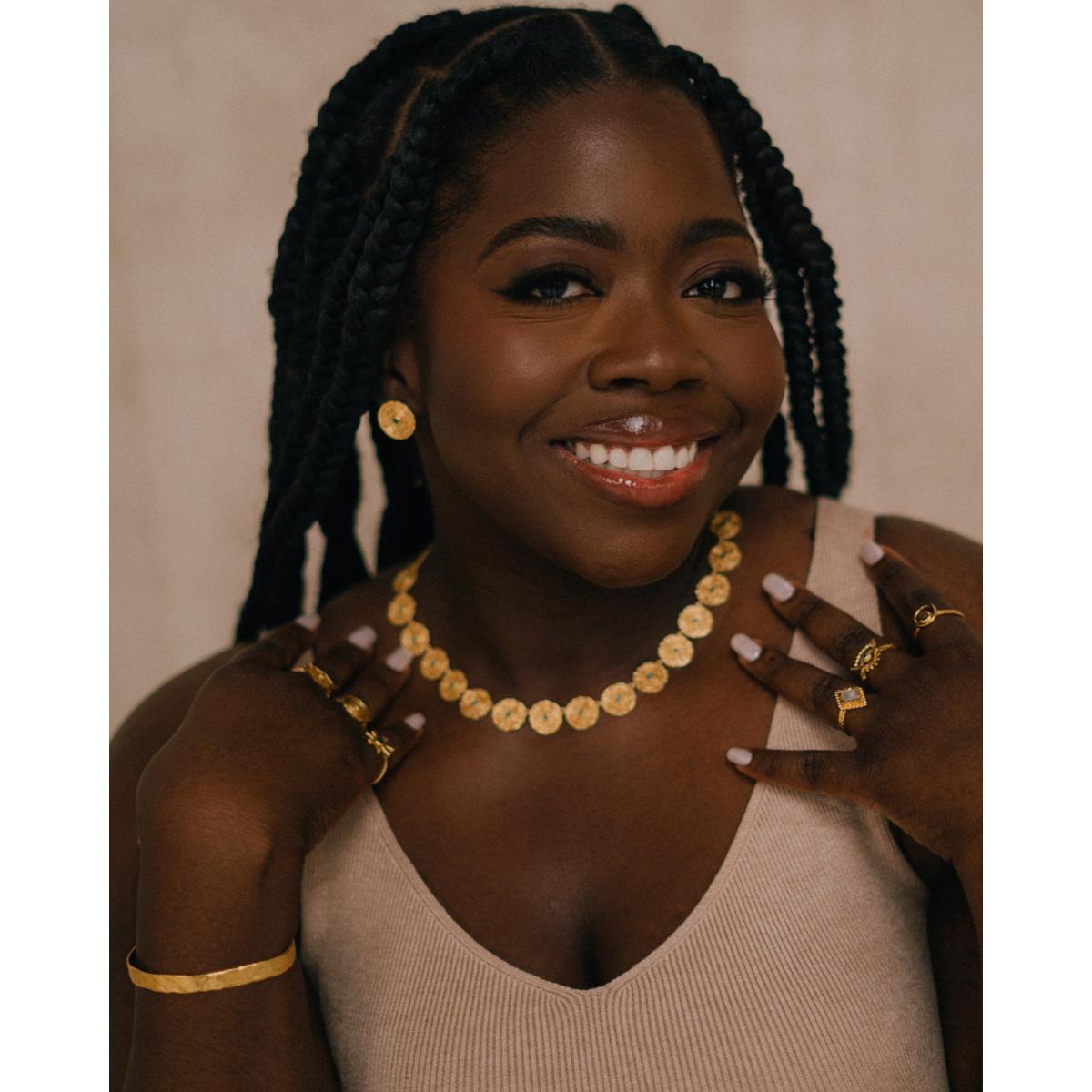 Women's Gold / Green Stephanie Yeboah Adinkrahene Malachite Necklace | Ottoman Hands – image 4