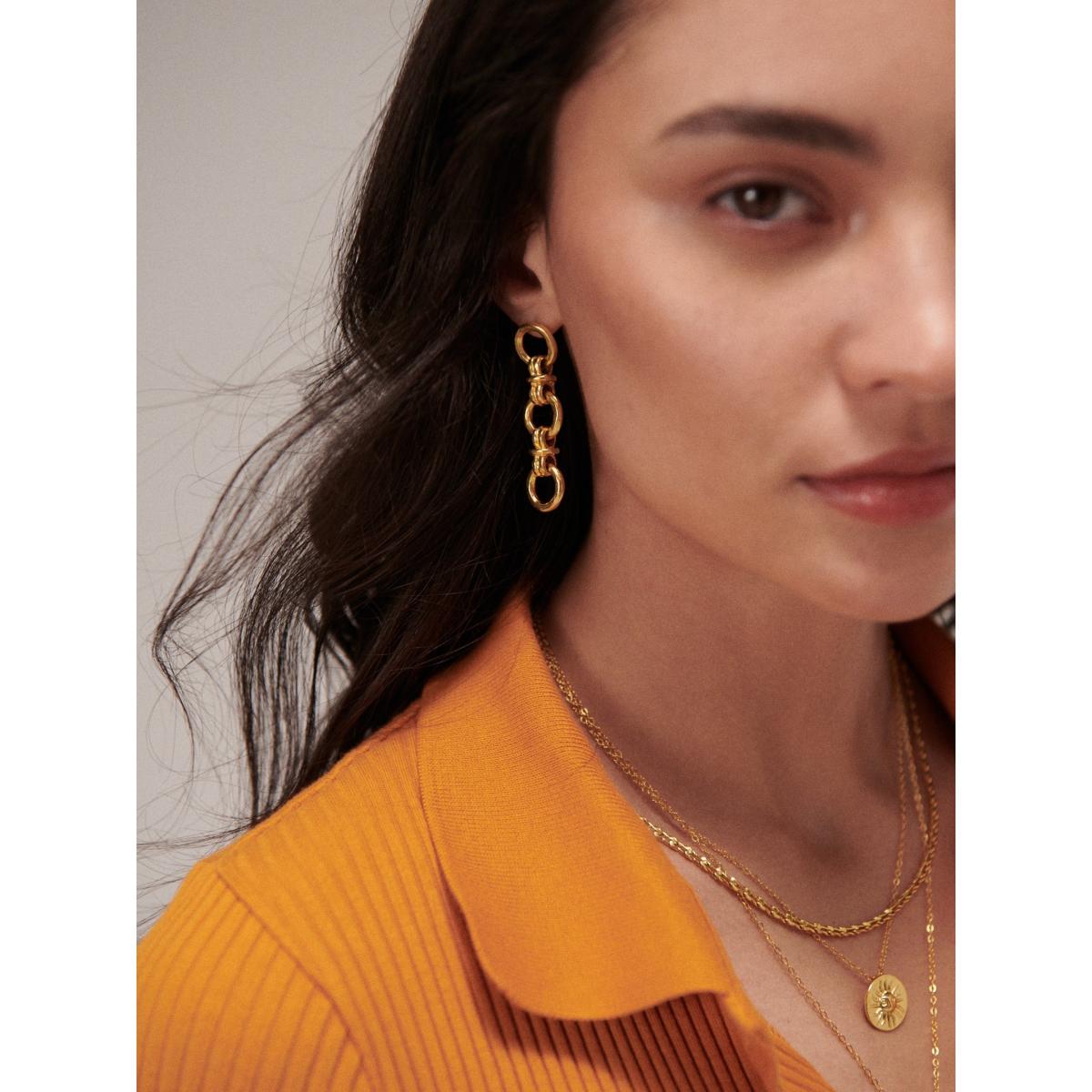 Women's Gold Zehra Chain Drop Stud Earrings | Ottoman Hands – image 2