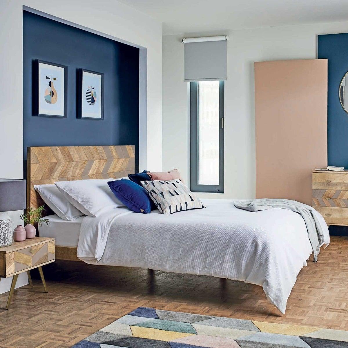 Leif Kingsize Bed Frame, Neutral Mango Wood | Barker & Stonehouse – image 2
