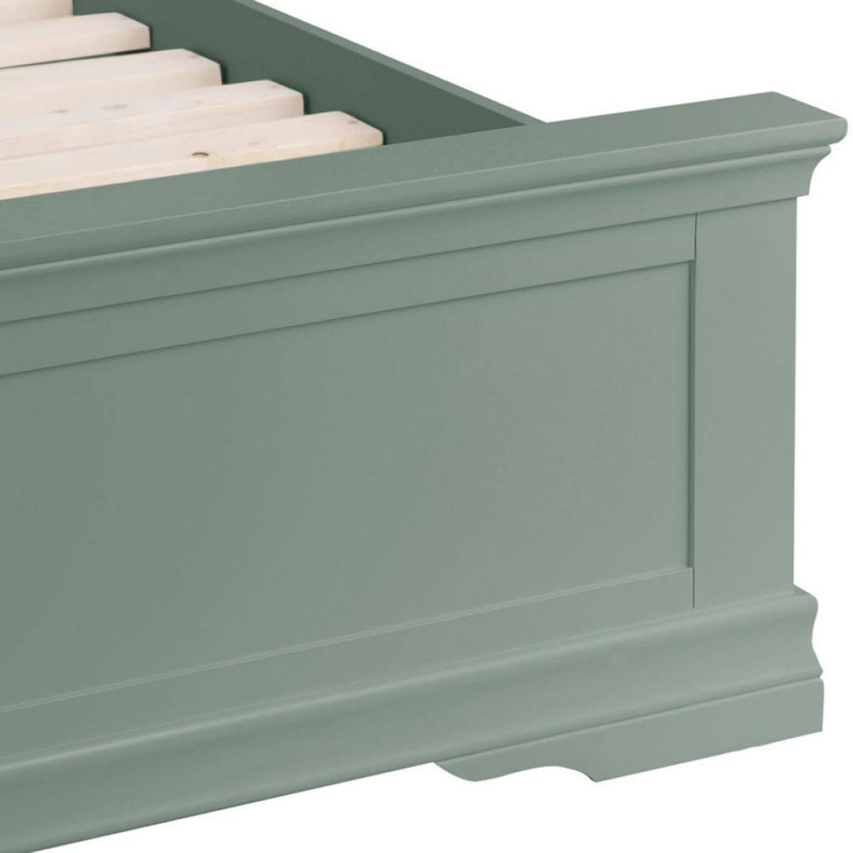 Florence Sage Green Painted King Size Bed Frame Low Panelled Footboard – image 4