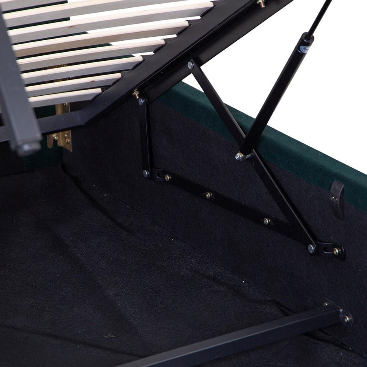 Chelsea End Lift Ottoman King Size Bed Frame Bottle Green Velvet – image 13