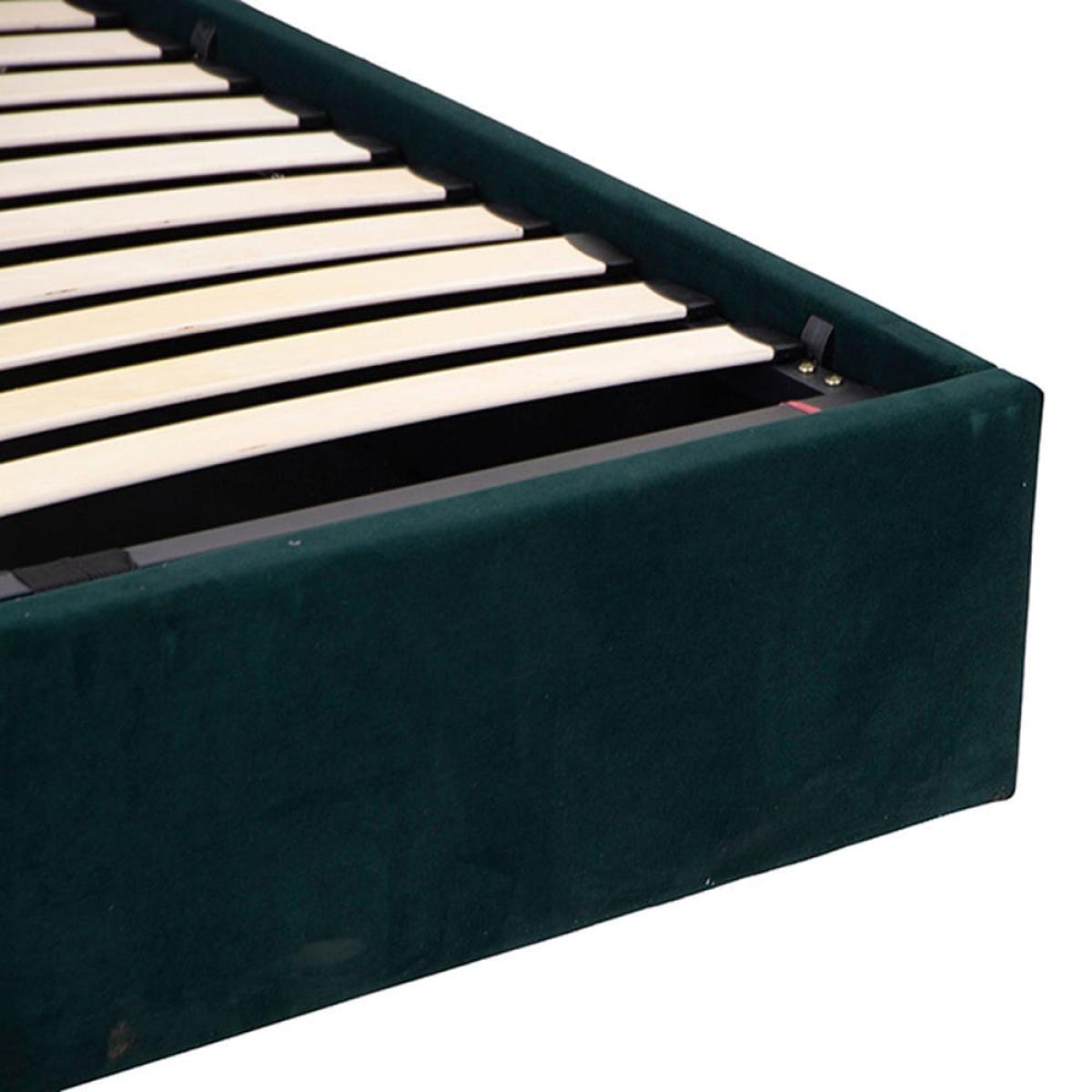 Chelsea End Lift Ottoman King Size Bed Frame Bottle Green Velvet – image 14