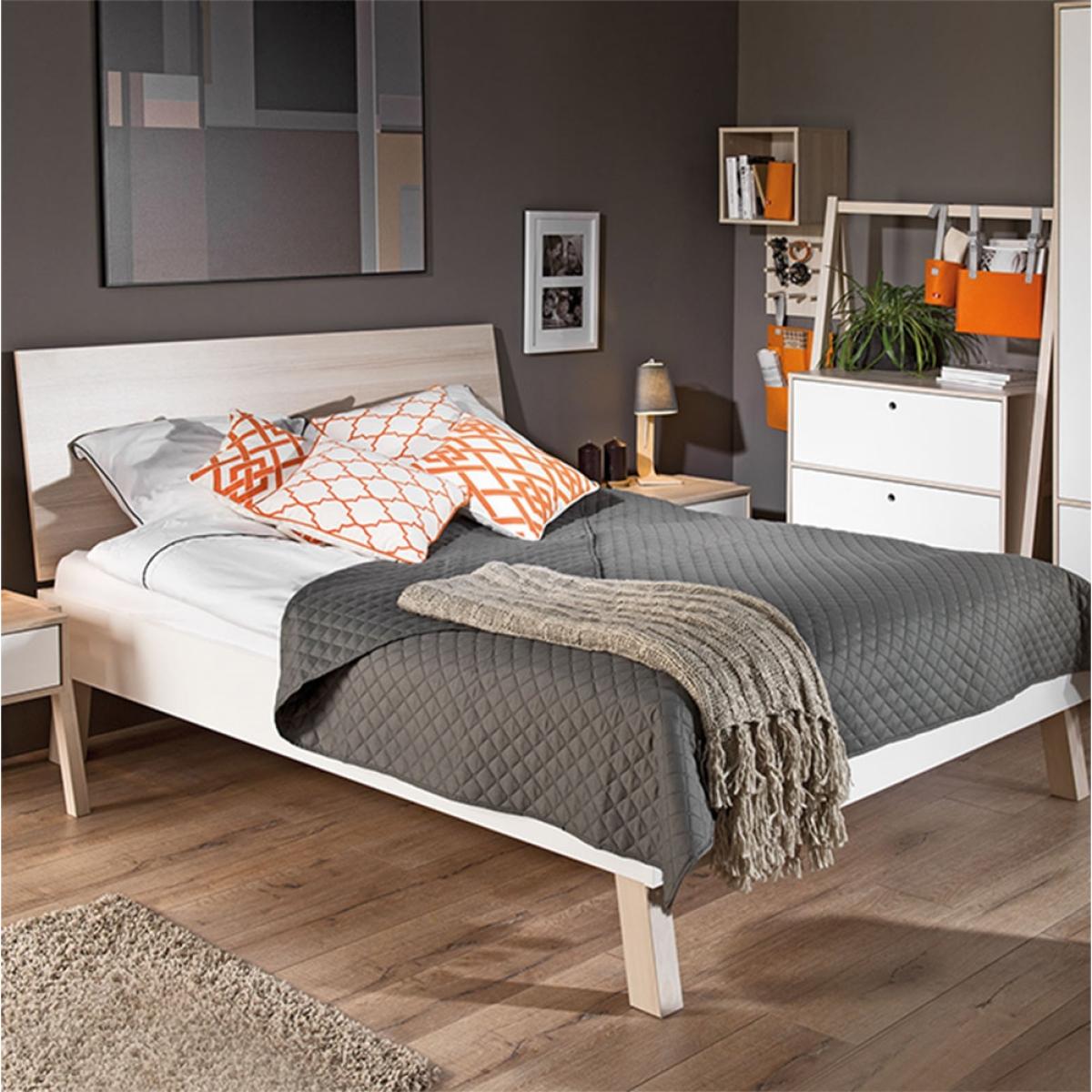 Vox Spot Bed in White & Acacia - King – image 1