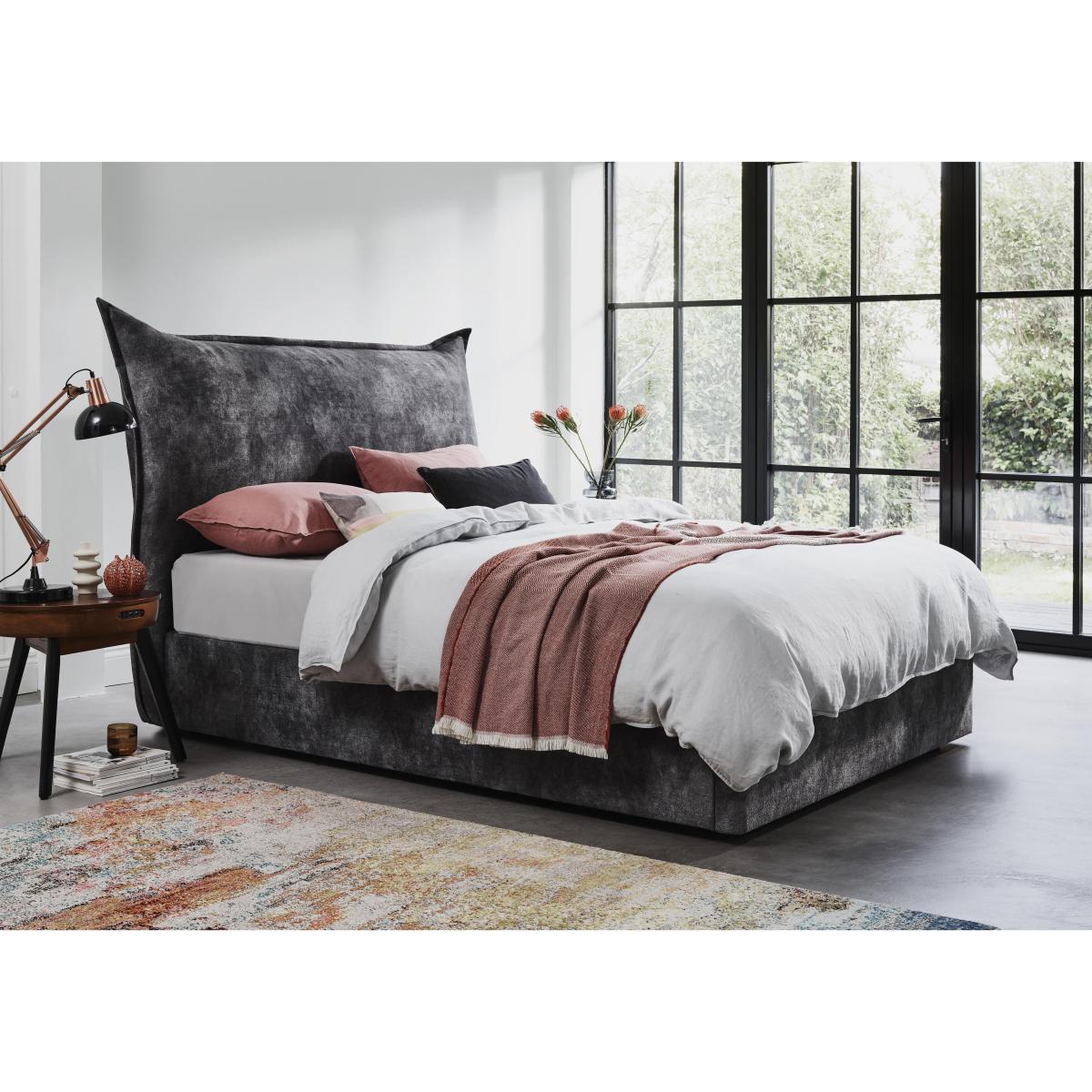 Lunar Manual Lift Ottoman Bed Frame - King Size - Grey – image 2