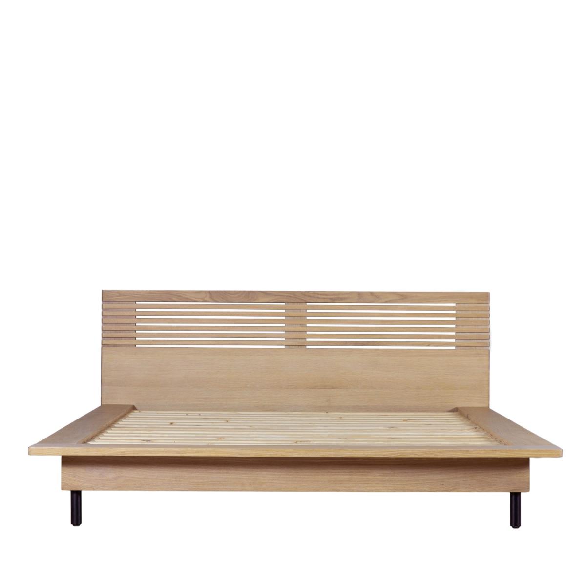 Oak and Black Metal Japandi King Size Bed Frame - Okayama - Caspian House – image 3