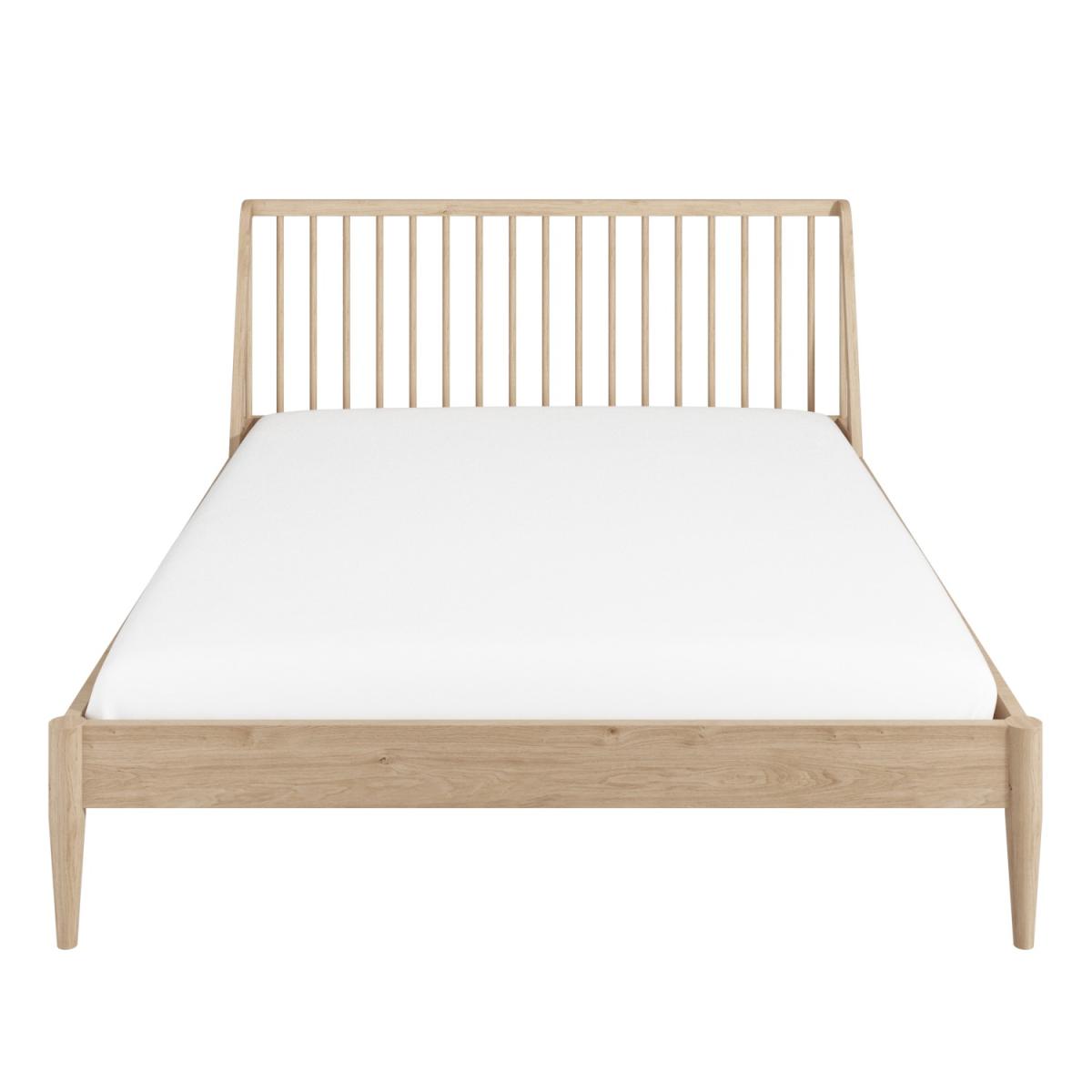 Mid-Century Modern King Size Spindle Bed in Light Wood - Saskia – image 3
