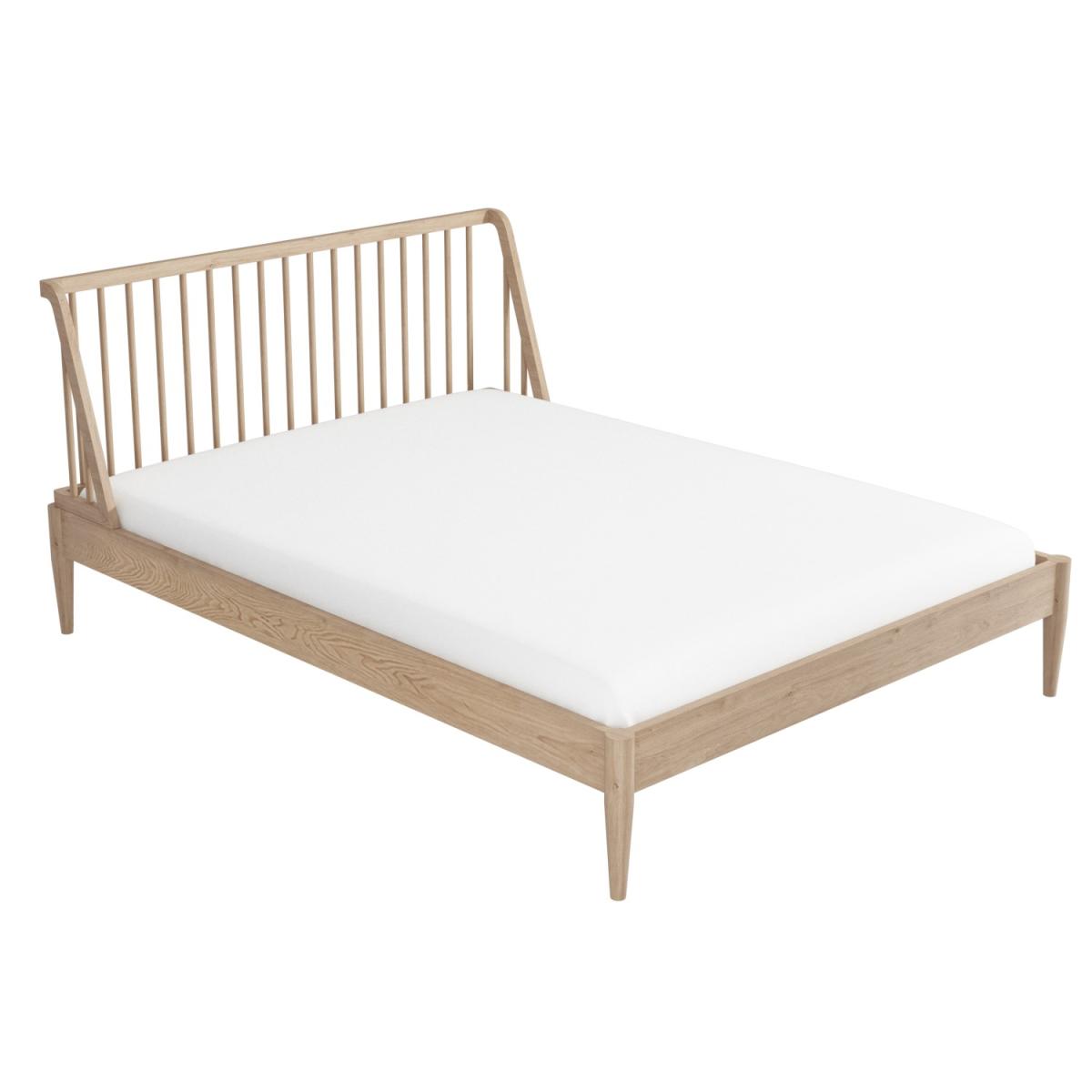 Mid-Century Modern King Size Spindle Bed in Light Wood - Saskia – image 4