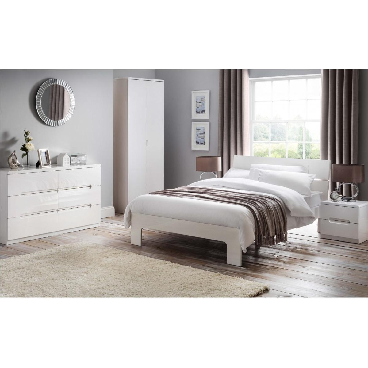 Julian Bowen Manhattan White High Gloss Kingsize Bed Frame – image 2