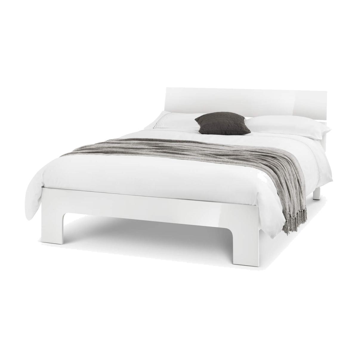 Julian Bowen Manhattan White High Gloss Kingsize Bed Frame – image 1