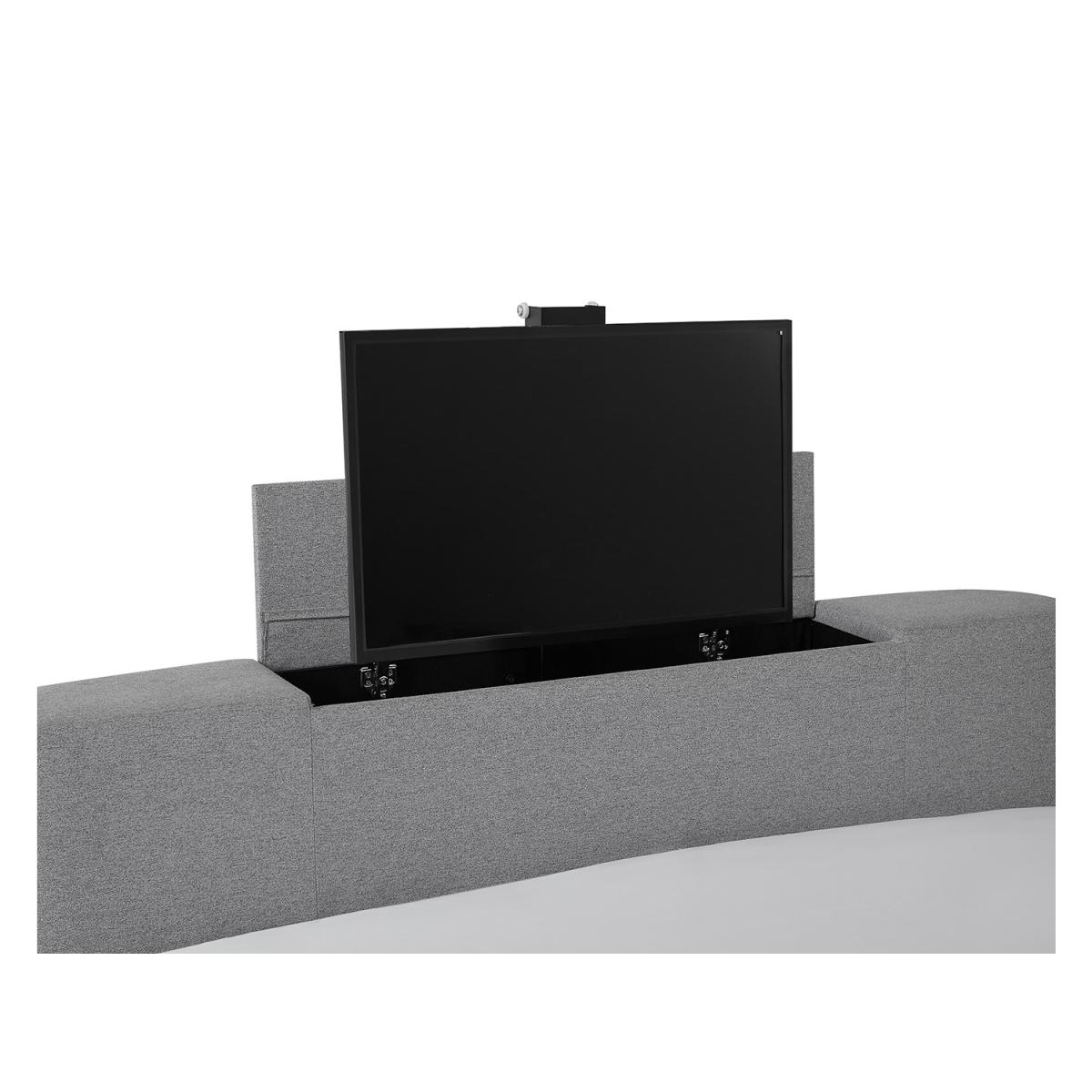LPD Mayfair TV Bed Frame Upholstered in Grey Fabric - King Size – image 4