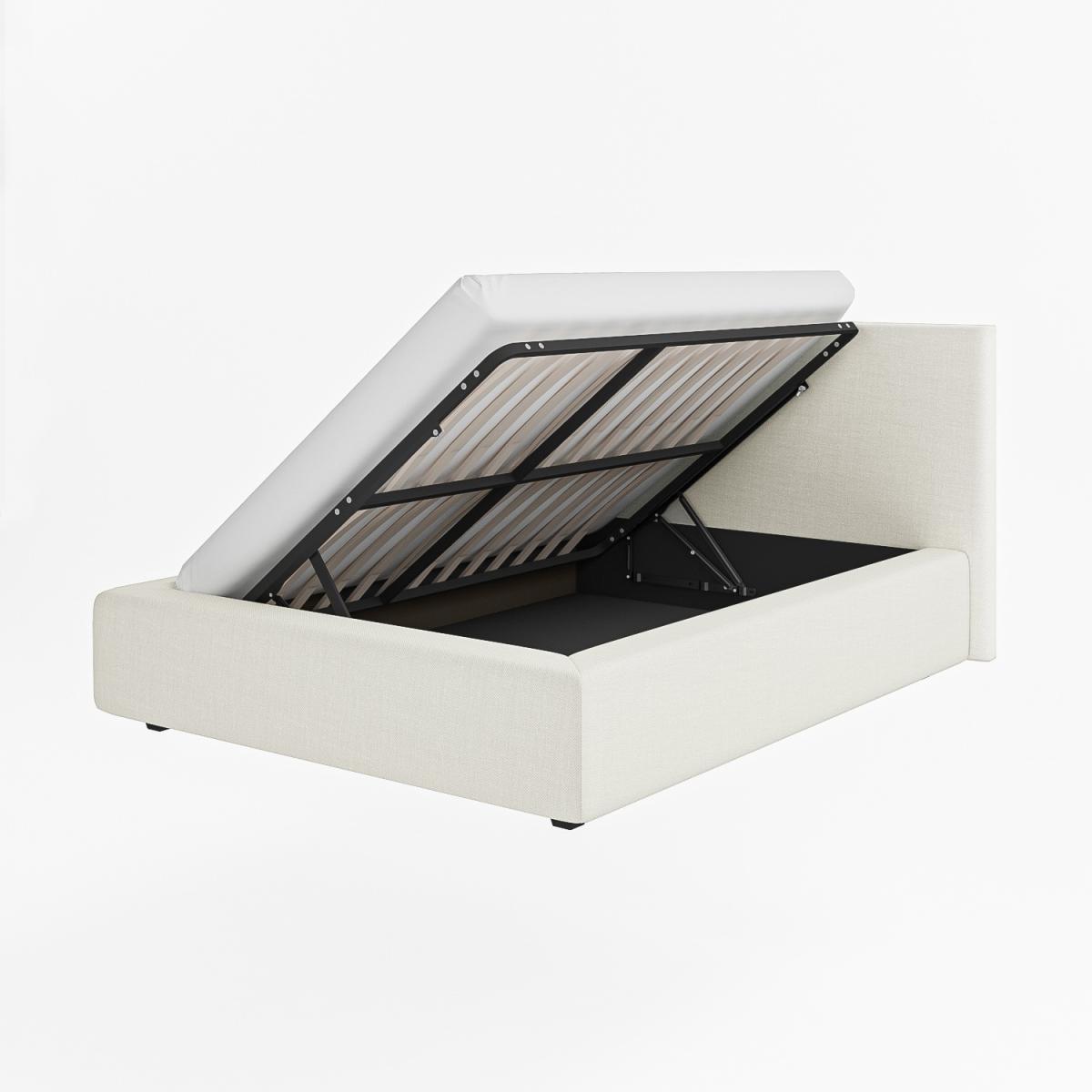Off-White Fabric King Size Ottoman Cloud Bed Frame - Aries – image 2