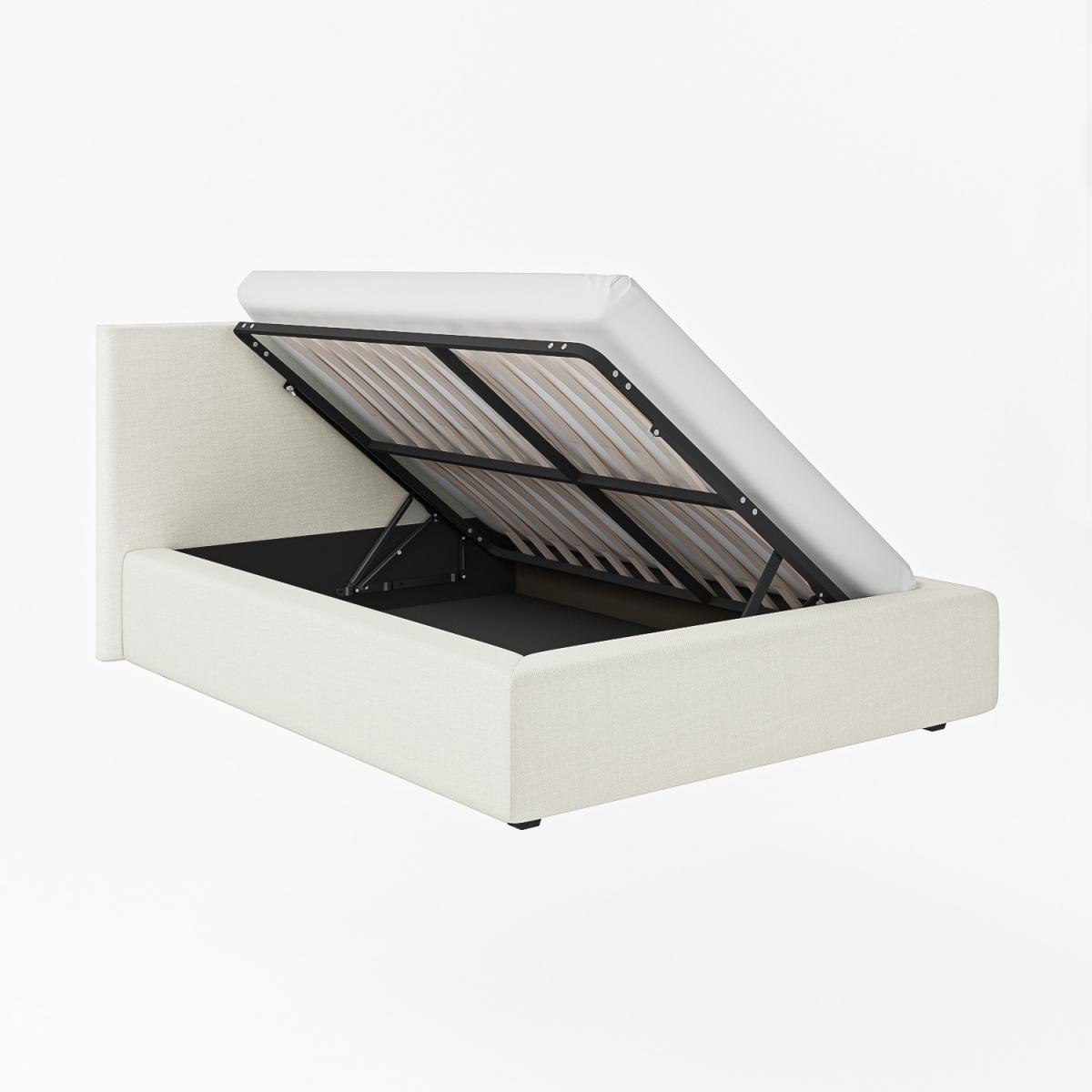 Off-White Fabric King Size Ottoman Cloud Bed Frame - Aries – image 3