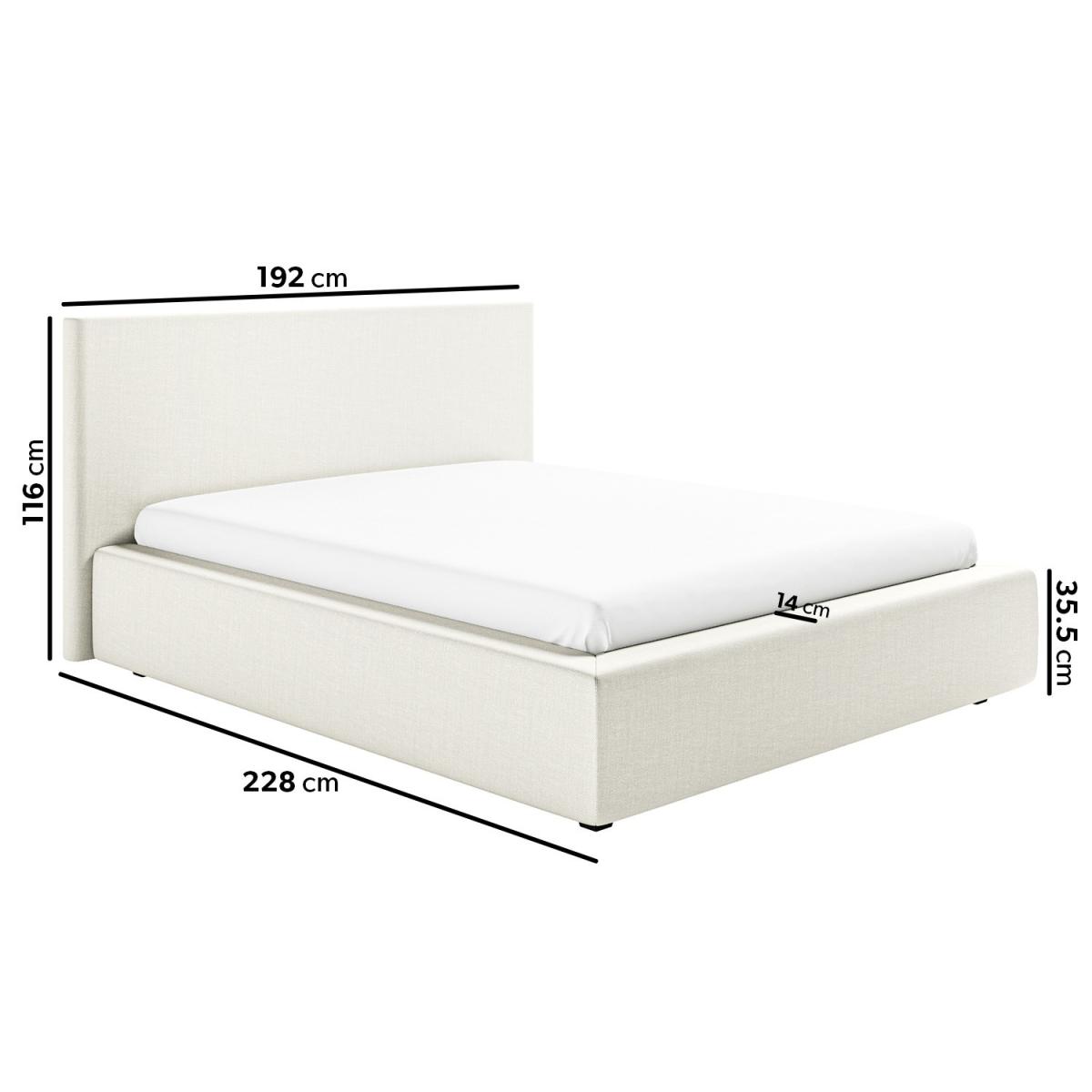 Off-White Fabric King Size Ottoman Cloud Bed Frame - Aries – image 4