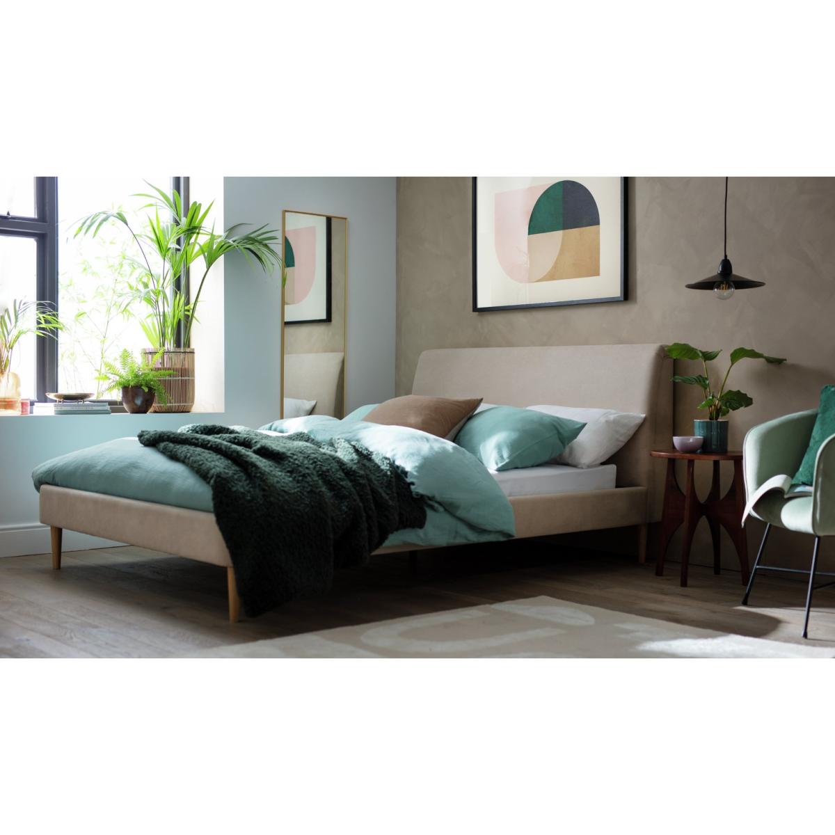 Habitat Tora Kingsize Fabric Bed Frame - Natural – image 3