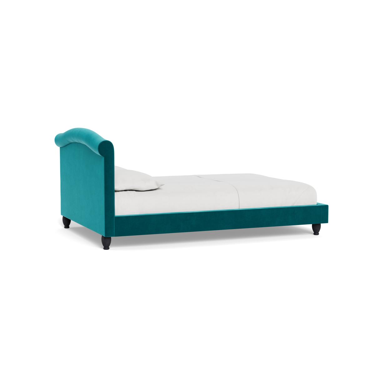 Heal's Devon King Bed Smart Velvet Petrol Black Beech Feet – image 5