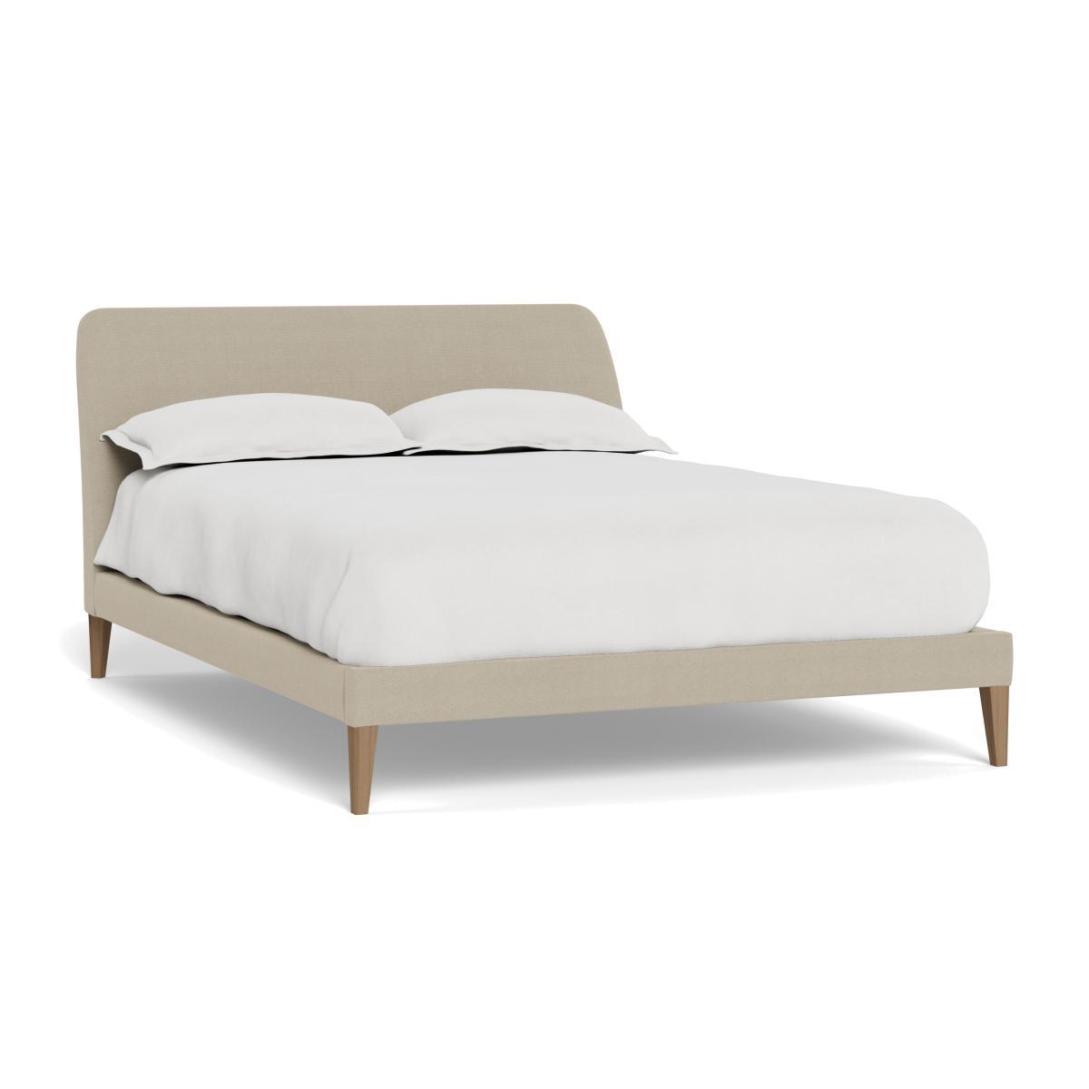Heal's Wallis Bed King Linen Hessian Walnut Feet - Heal's UK Bedroom Furniture – image 1