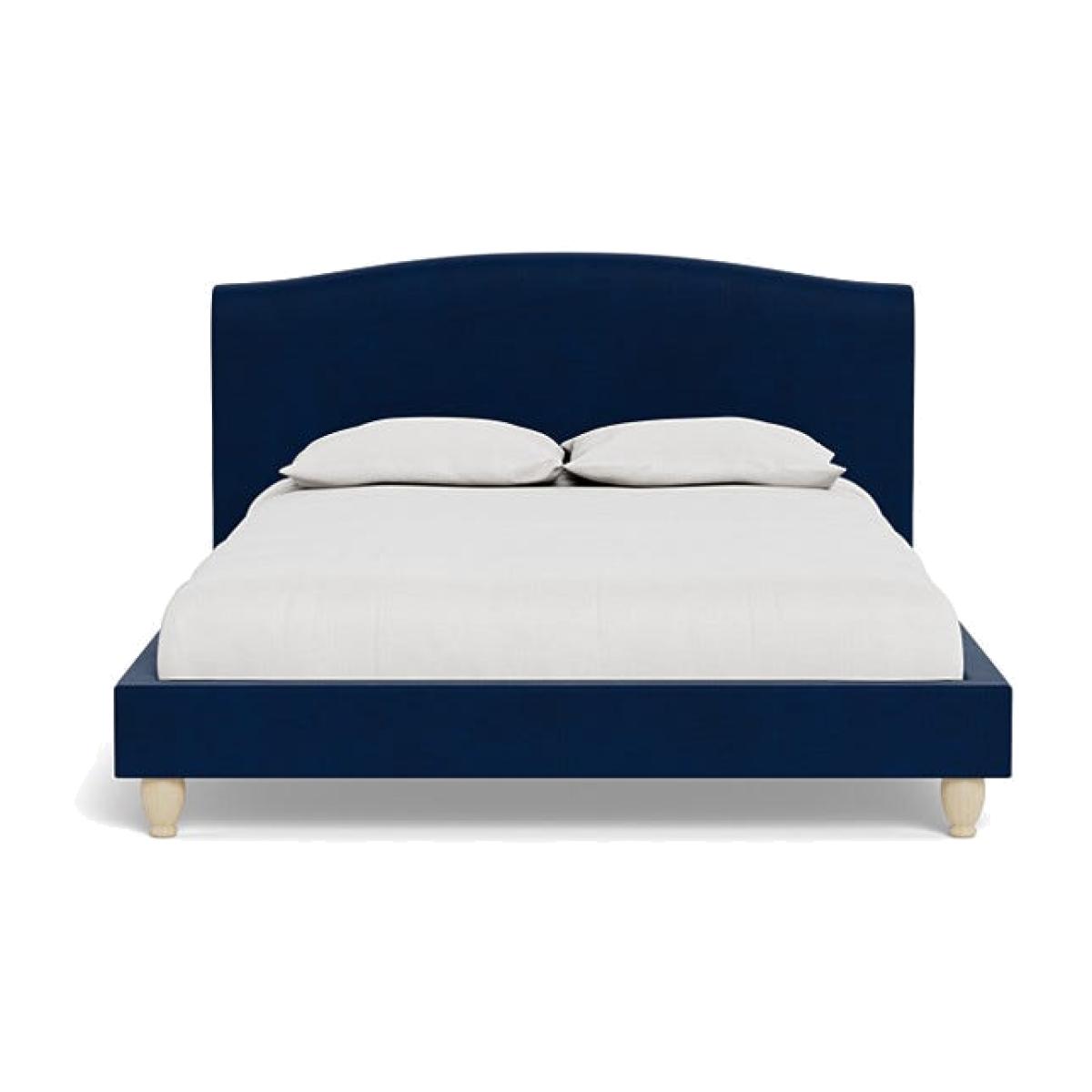 Heal's Devon King Bed Velvet Midnight Natural Beech Feet