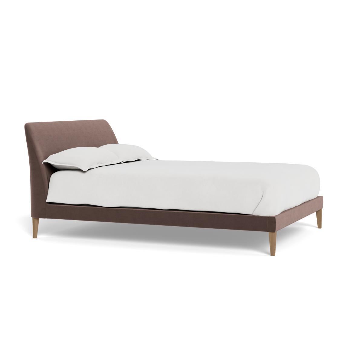 Heal's Wallis Bed King Velvet Mink Walnut Feet - Heal's UK Bedroom Furniture – image 2