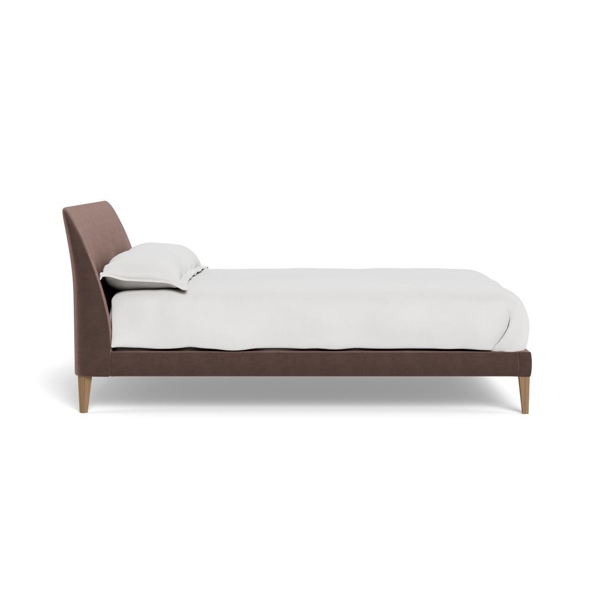 Heal's Wallis Bed King Velvet Mink Walnut Feet - Heal's UK Bedroom Furniture – image 3