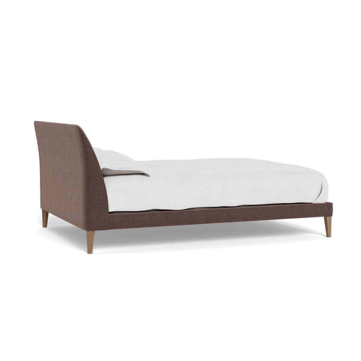 Heal's Wallis Bed King Velvet Mink Walnut Feet - Heal's UK Bedroom Furniture – image 4