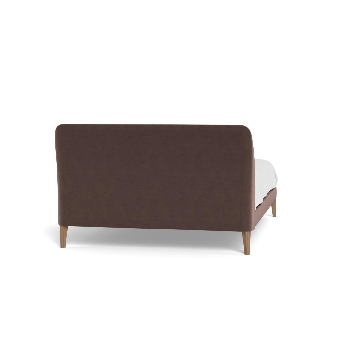 Heal's Wallis Bed King Velvet Mink Walnut Feet - Heal's UK Bedroom Furniture – image 5