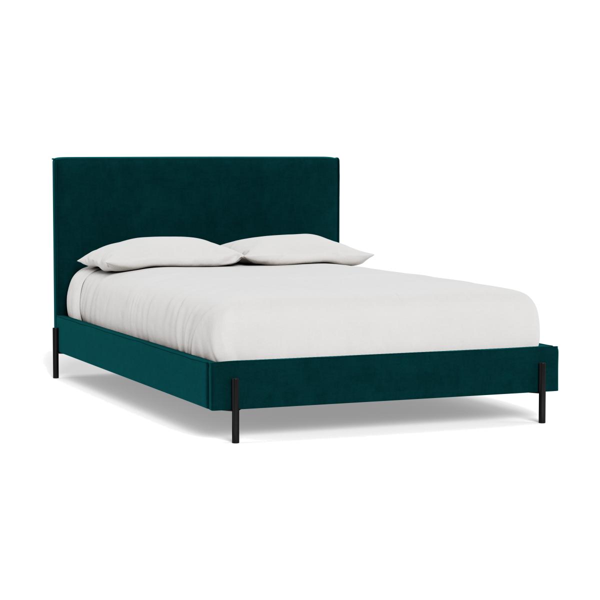 Heal's Tortona King Bed Smart Luxe Velvet Ocean Black Feet – image 1