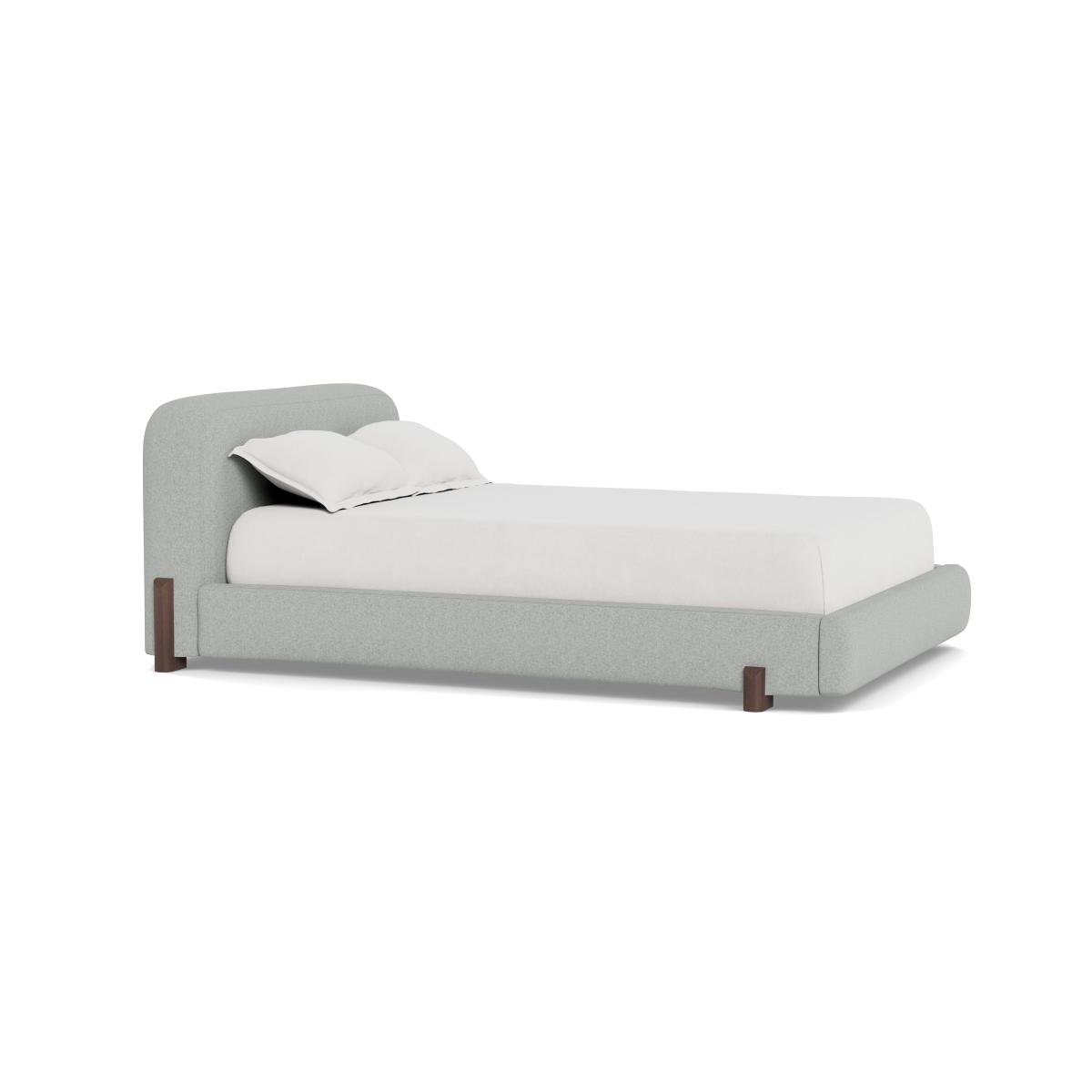 Heal's Nuvola King Bed Melton Wool Limestone Walnut Stained Oak Feet - Heal's UK Bedroom Furniture – image 2