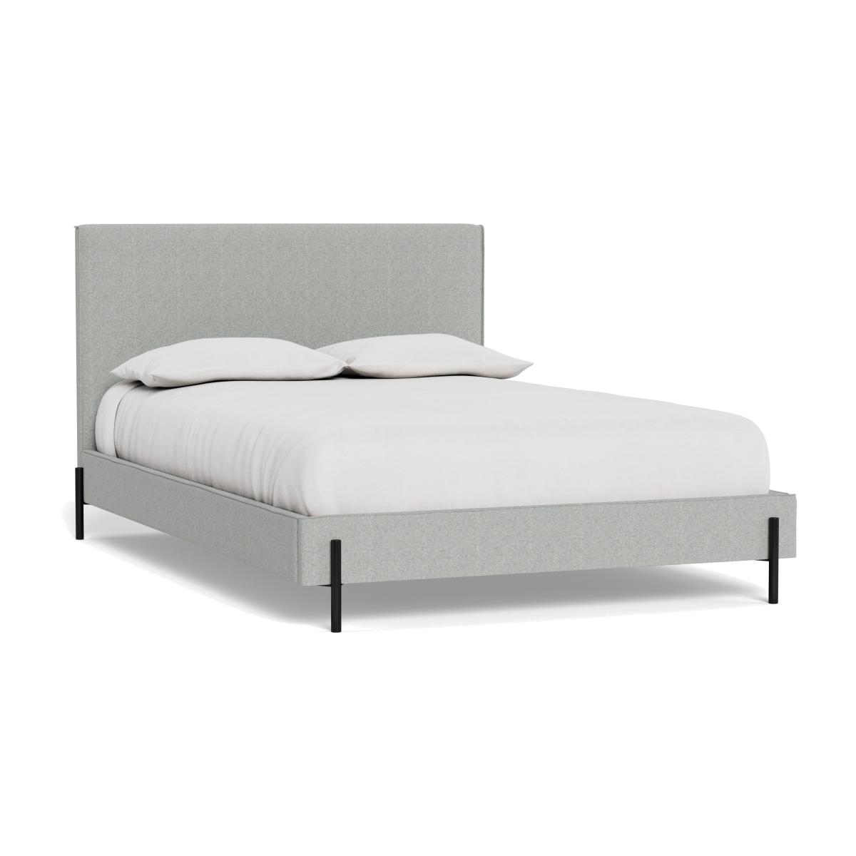 Heal's Tortona King Bed Melton Wool Limestone Black Feet – image 1