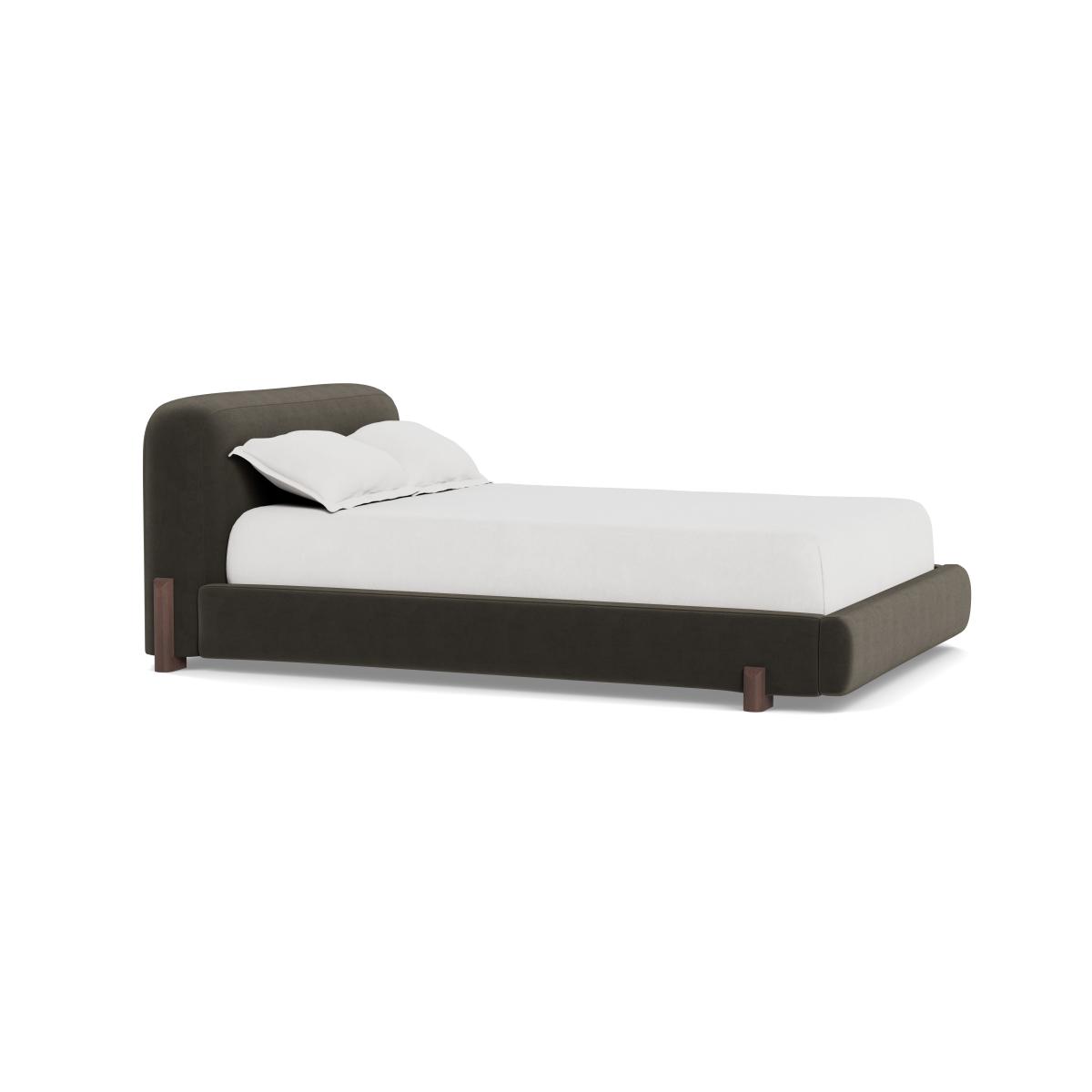 Heal's Nuvola King Bed Velvet Charcoal Black Painted Feet - Heal's UK Bedroom Furniture – image 2
