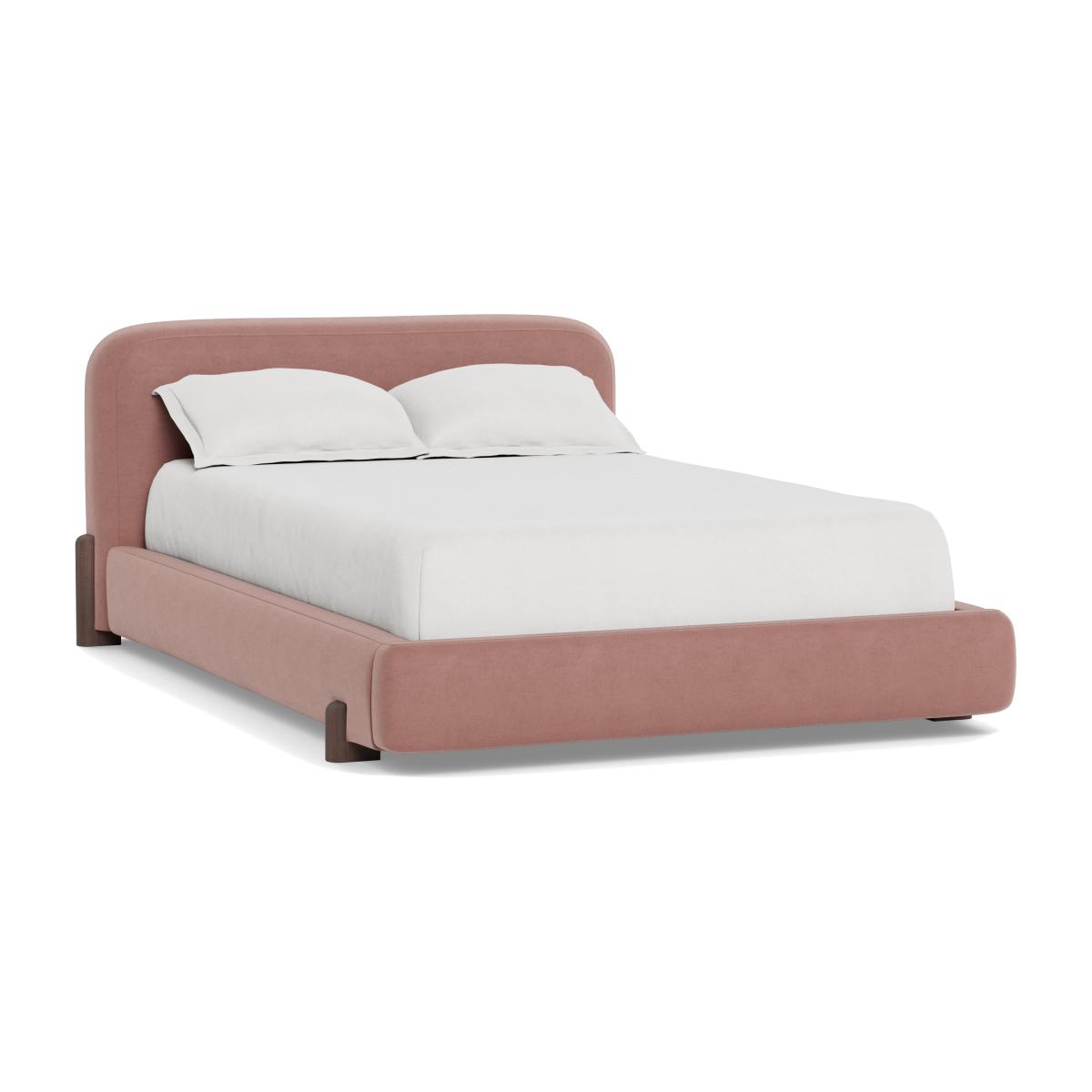 Heal's Nuvola King Bed Smart Luxe Velvet Dusky Pink Black Painted Feet – image 1