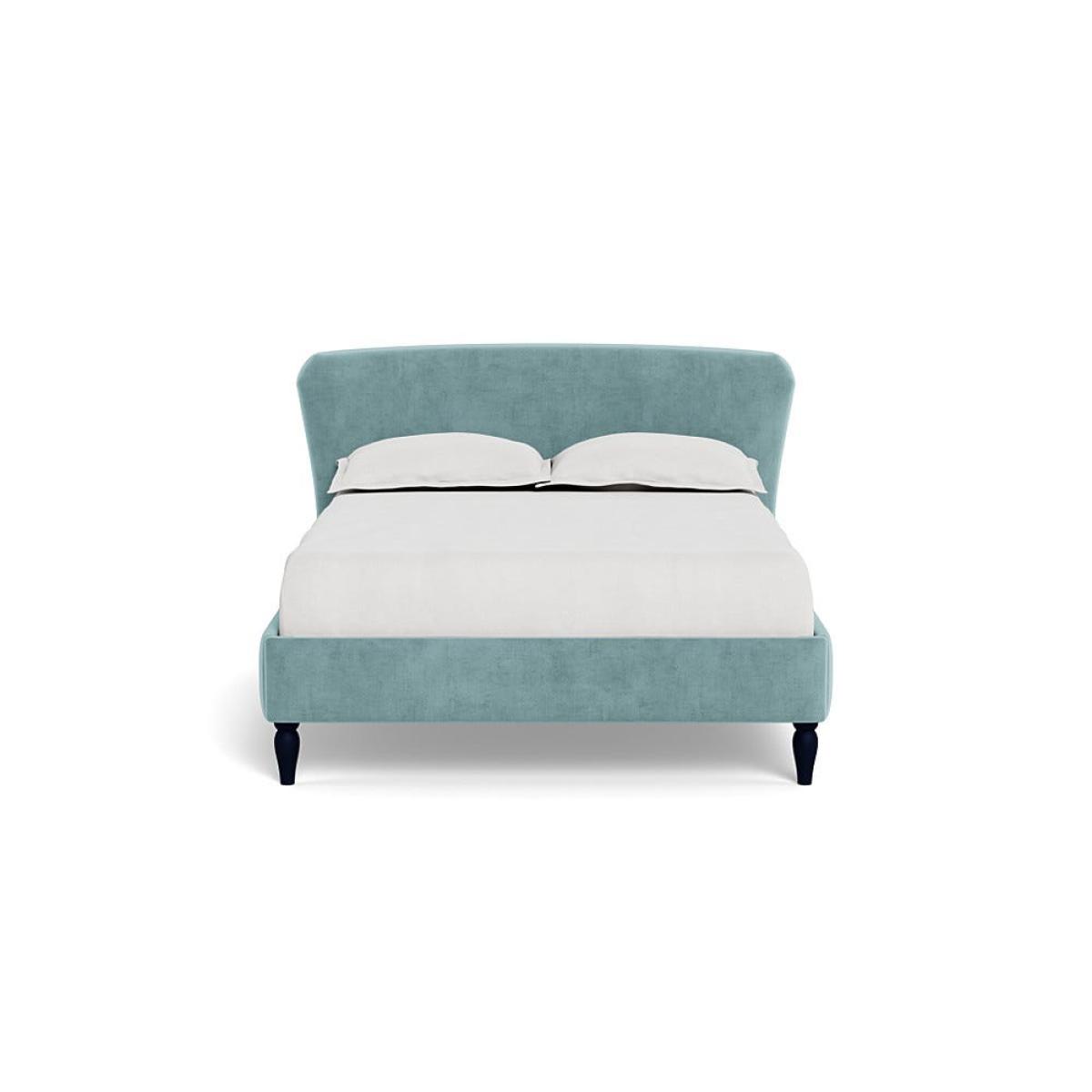 Heal's Darcey Bed King Smart Luxe Velvet Mineral Blue Black Painted Oak Feet – image 2