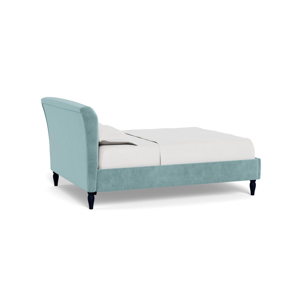 Heal's Darcey Bed King Smart Luxe Velvet Mineral Blue Black Painted Oak Feet – image 5
