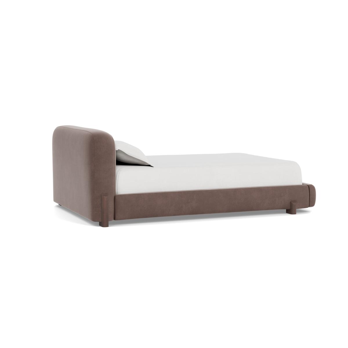 Heal's Nuvola King Bed Smart Velvet Mouse Black Painted Feet - Heal's UK Bedroom Furniture – image 4