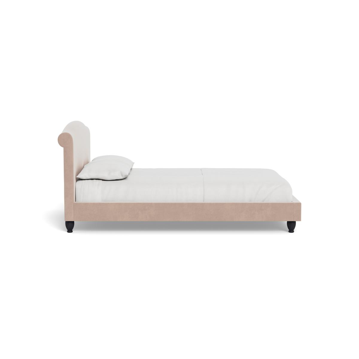 Heal's Devon King Bed Smart Velvet Pebble Black Beech Feet – image 4