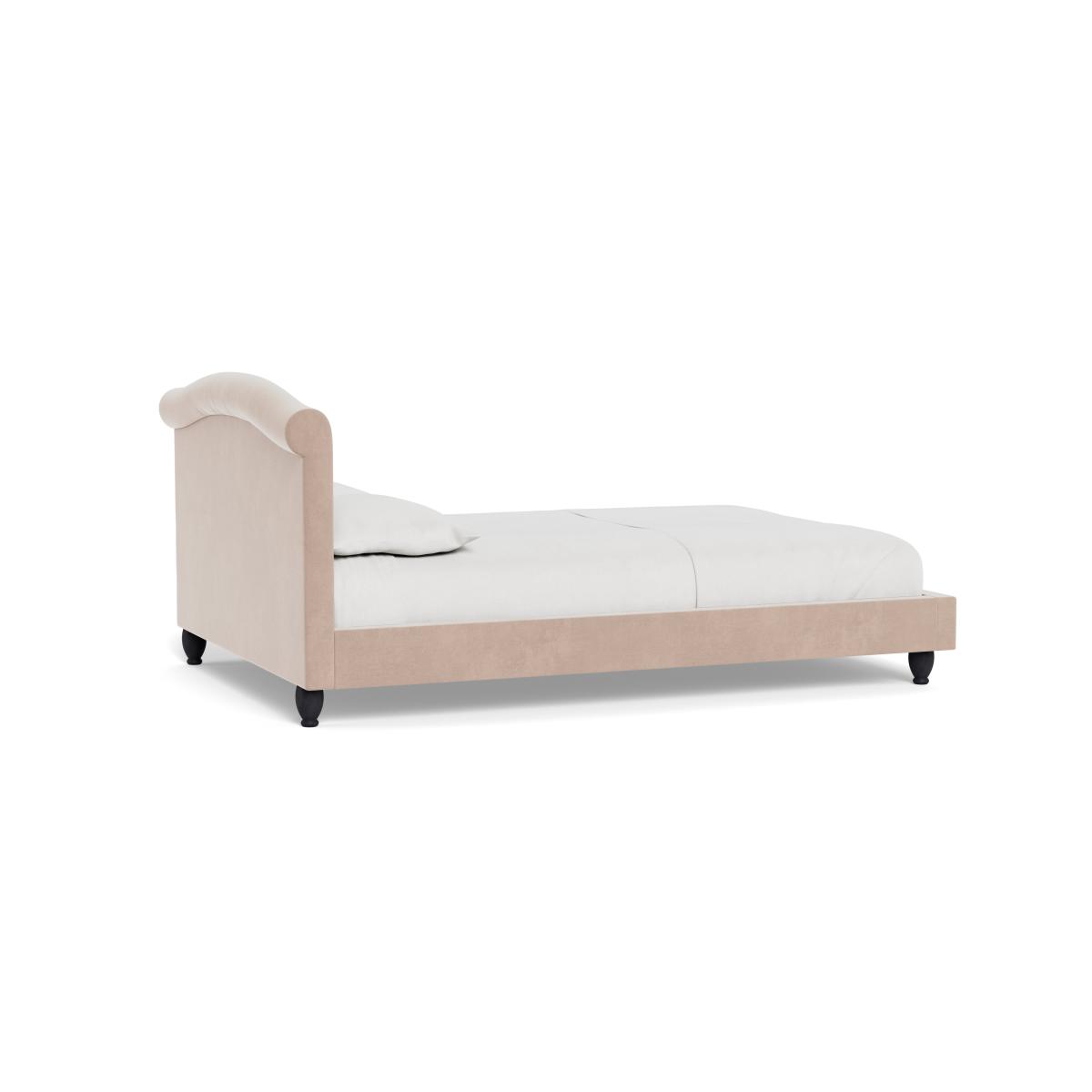 Heal's Devon King Bed Smart Velvet Pebble Black Beech Feet – image 5