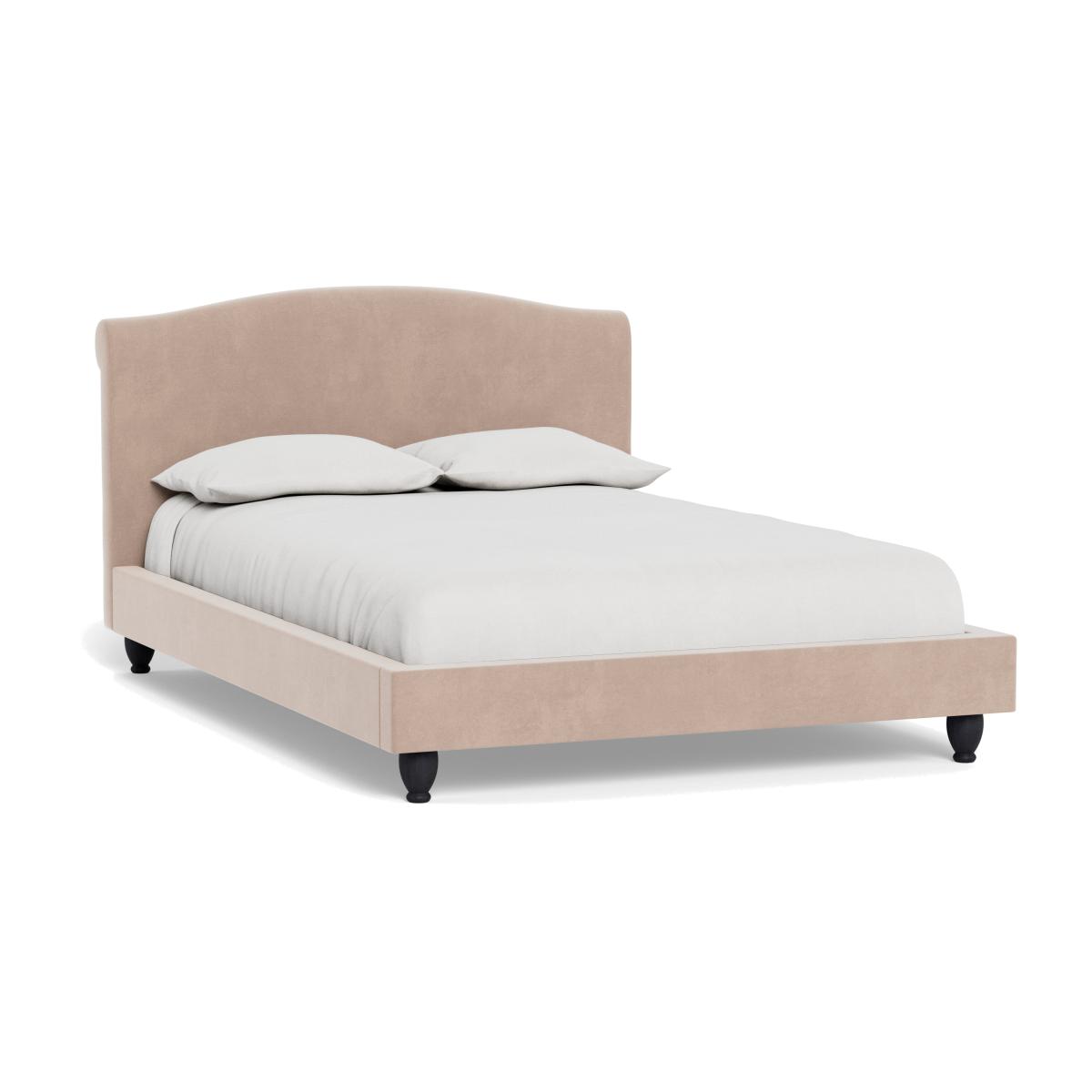 Heal's Devon King Bed Smart Velvet Pebble Black Beech Feet – image 1