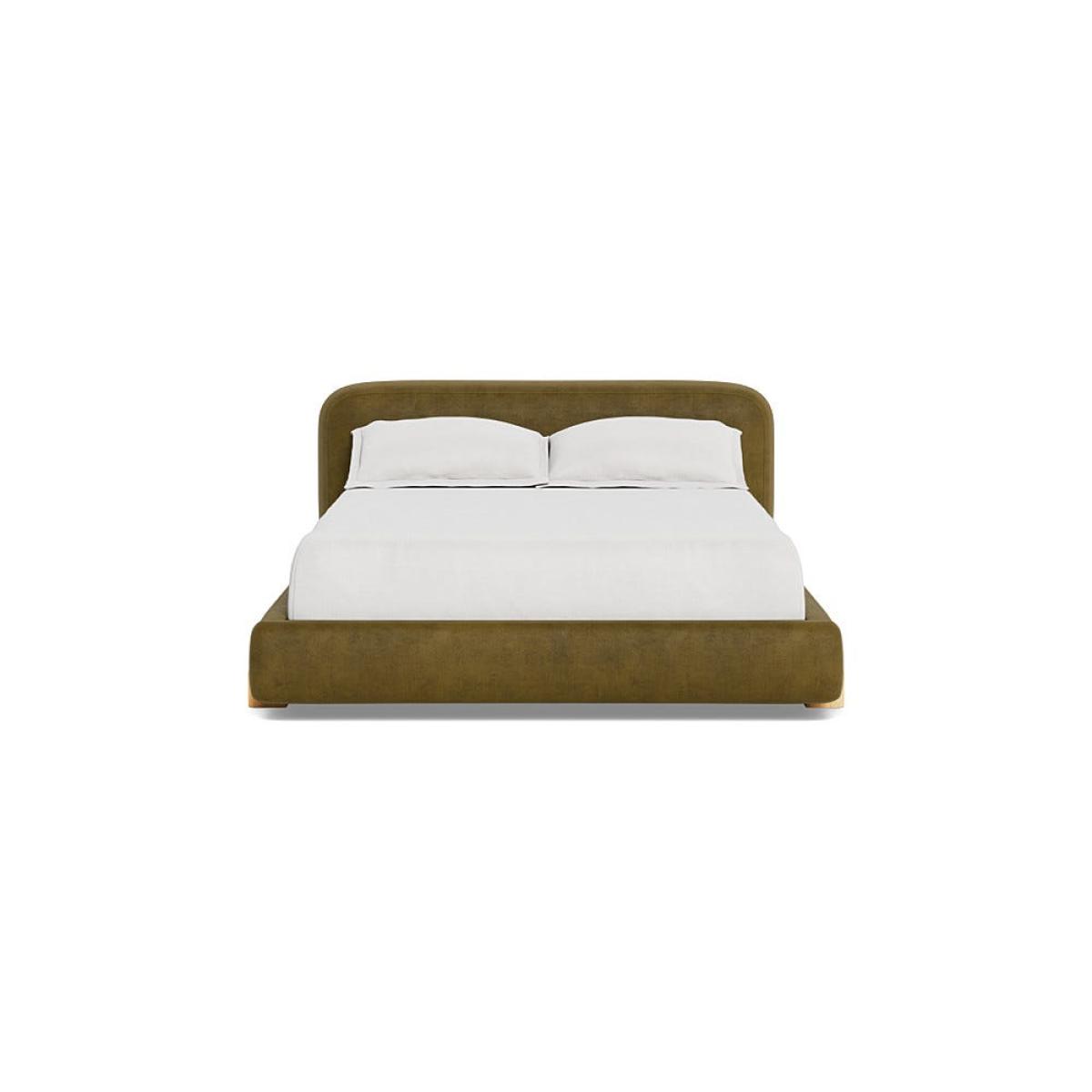 Heal's Nuvola King Bed Smart Luxe Velvet Peridot Natural Oak Feet – image 2