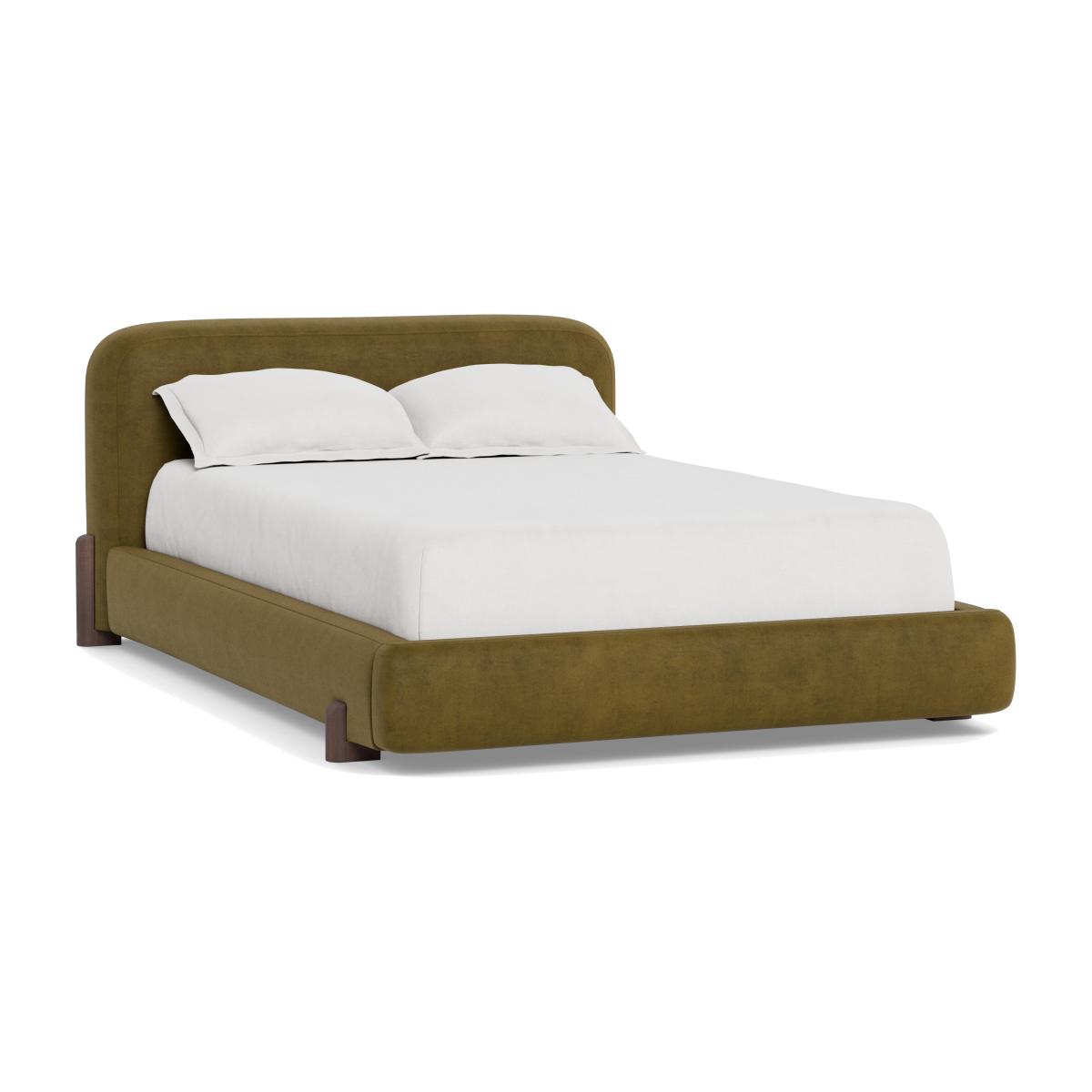 Heal's Nuvola King Bed Smart Luxe Velvet Peridot Natural Oak Feet – image 1