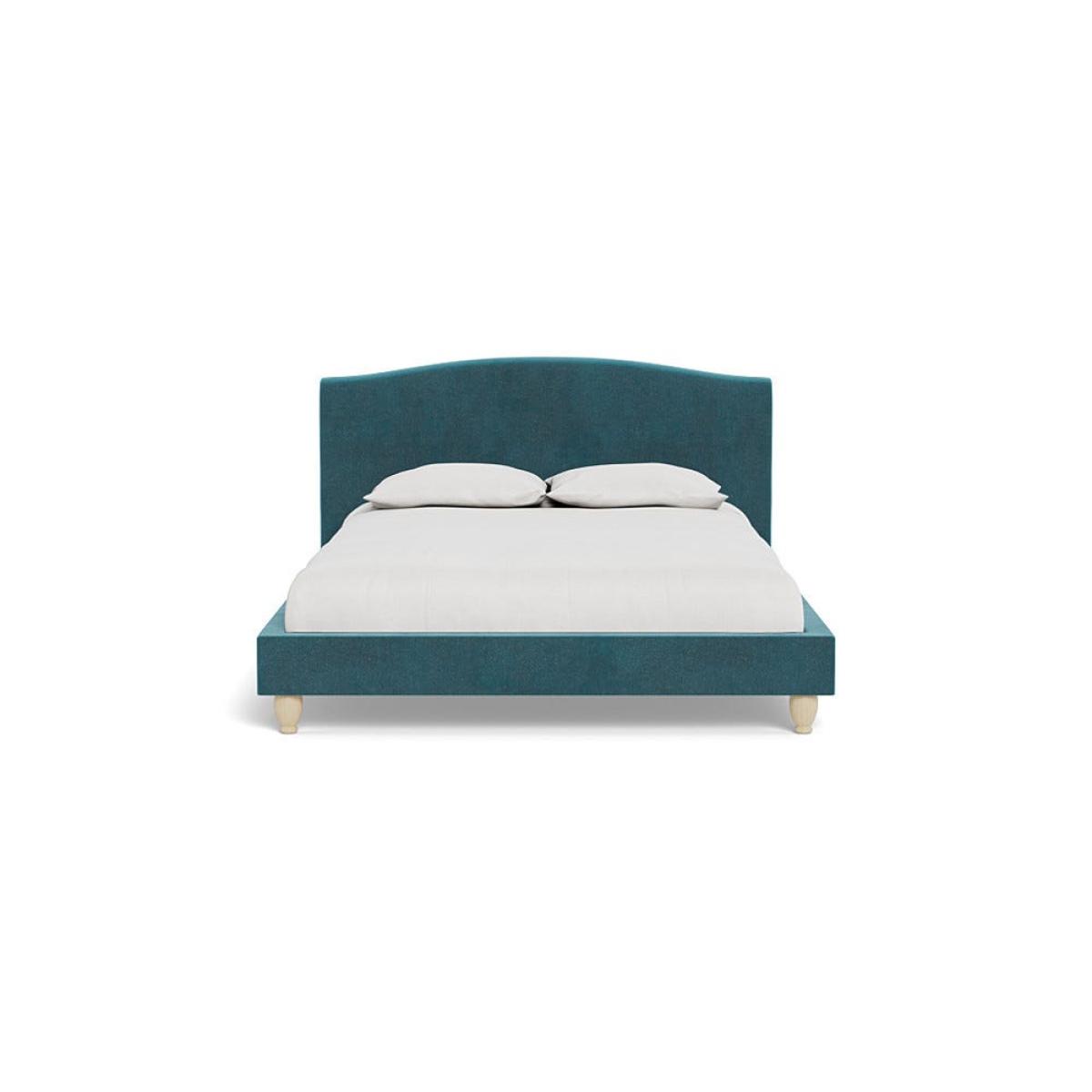 Heal's Devon King Bed Smart Luxe Velvet Airforce Blue Natural Beech Feet – image 2