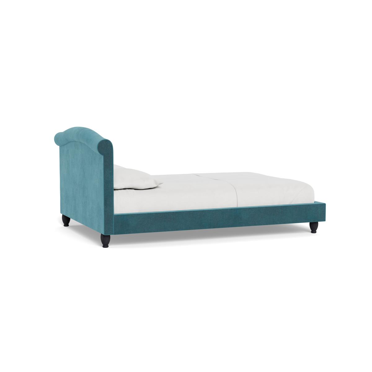 Heal's Devon King Bed Smart Luxe Velvet Airforce Blue Natural Beech Feet – image 5