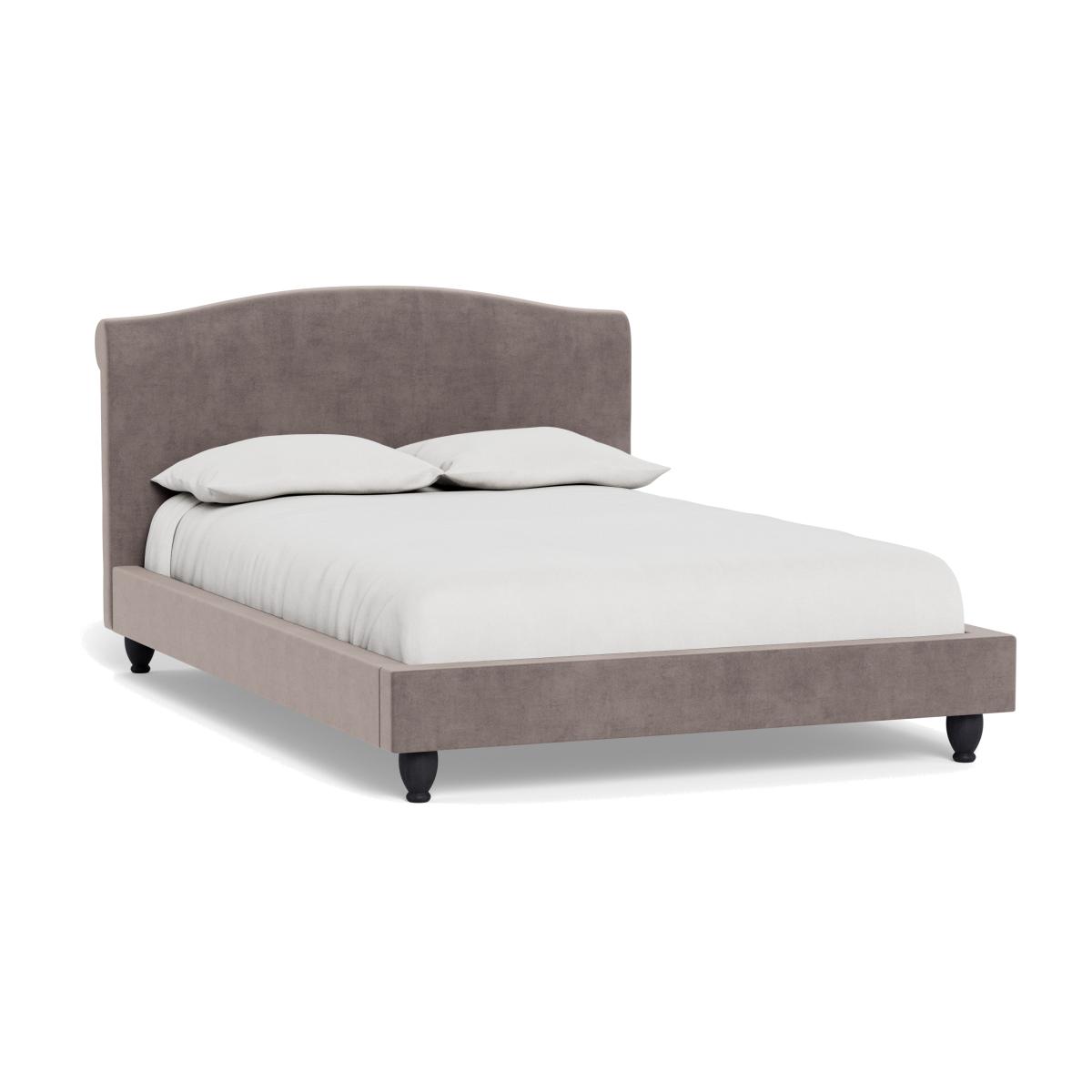 Heal's Devon King Bed Smart Luxe Velvet Mushroom Black Beech Feet – image 1