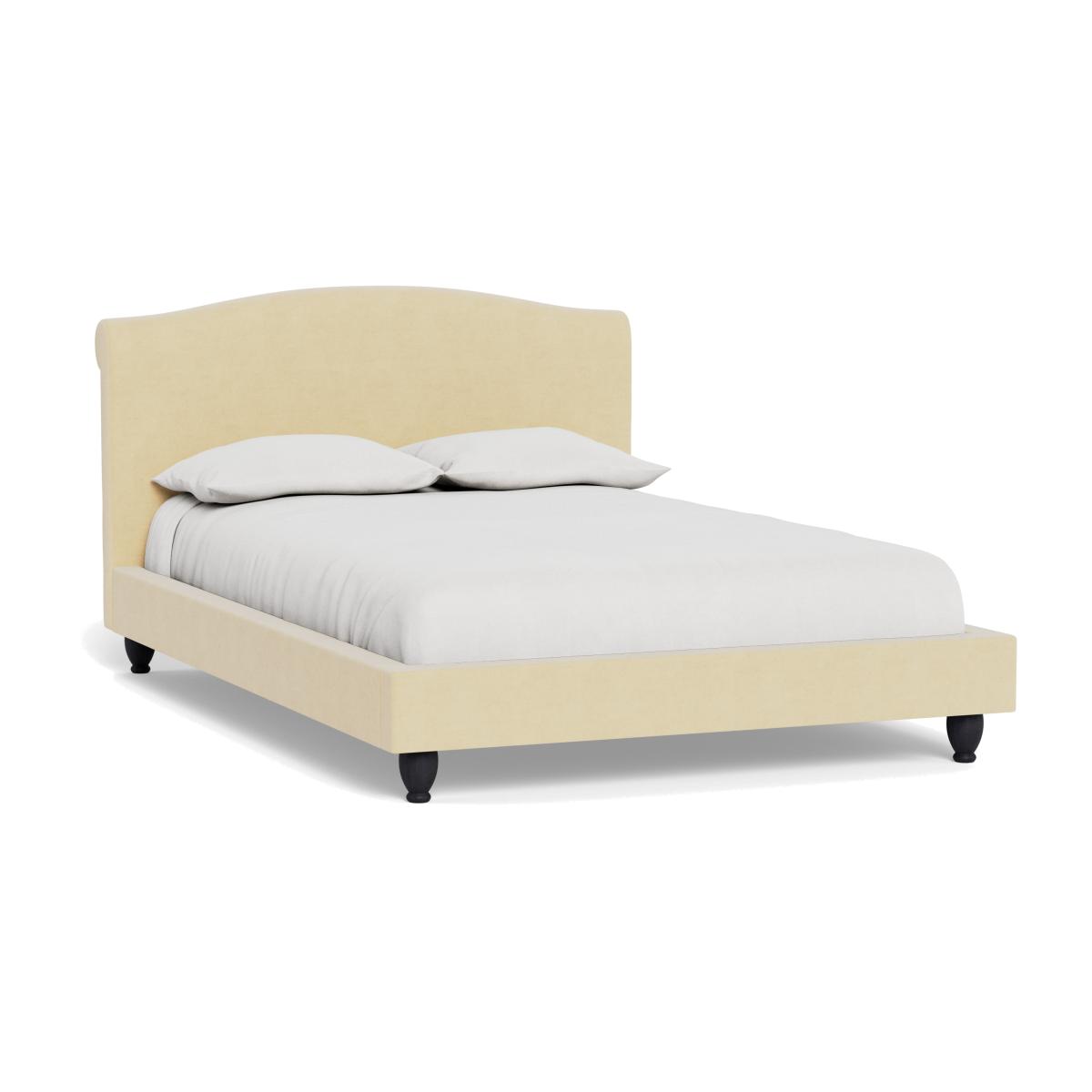 Heal's Devon King Bed Smart Luxe Velvet Biscuit Natural Beech Feet – image 1