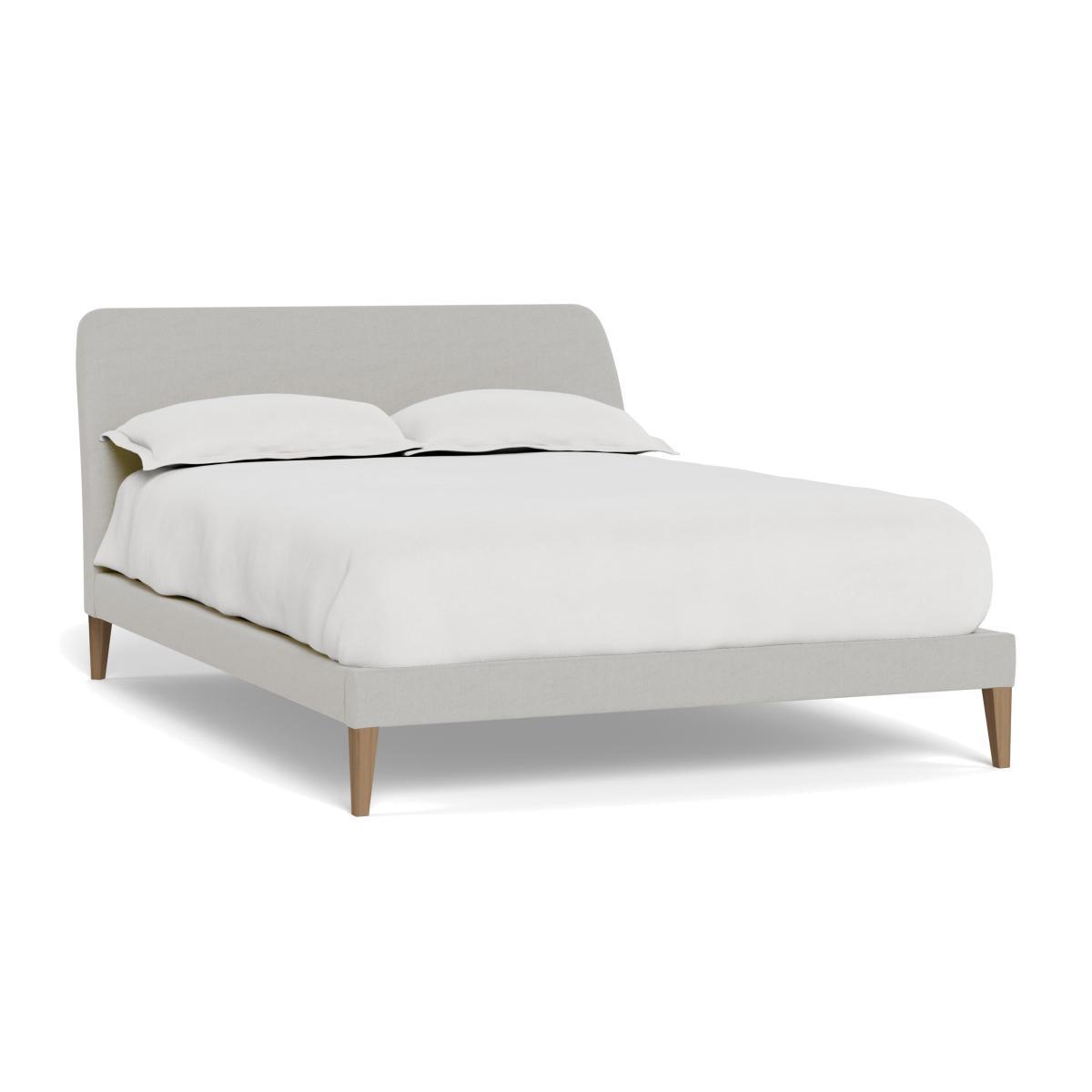 Heal's Wallis Bed King Capelo LinenCotton Sea Salt Walnut Feet - Heal's UK Bedroom Furniture – image 1