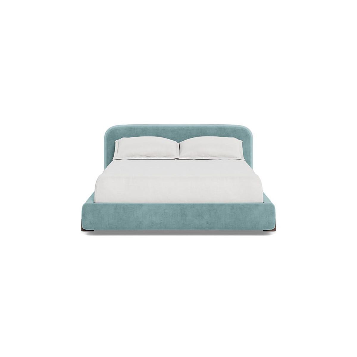 Heal's Nuvola King Bed Smart Luxe Velvet Mineral Blue Stained Oak Oak Feet – image 2