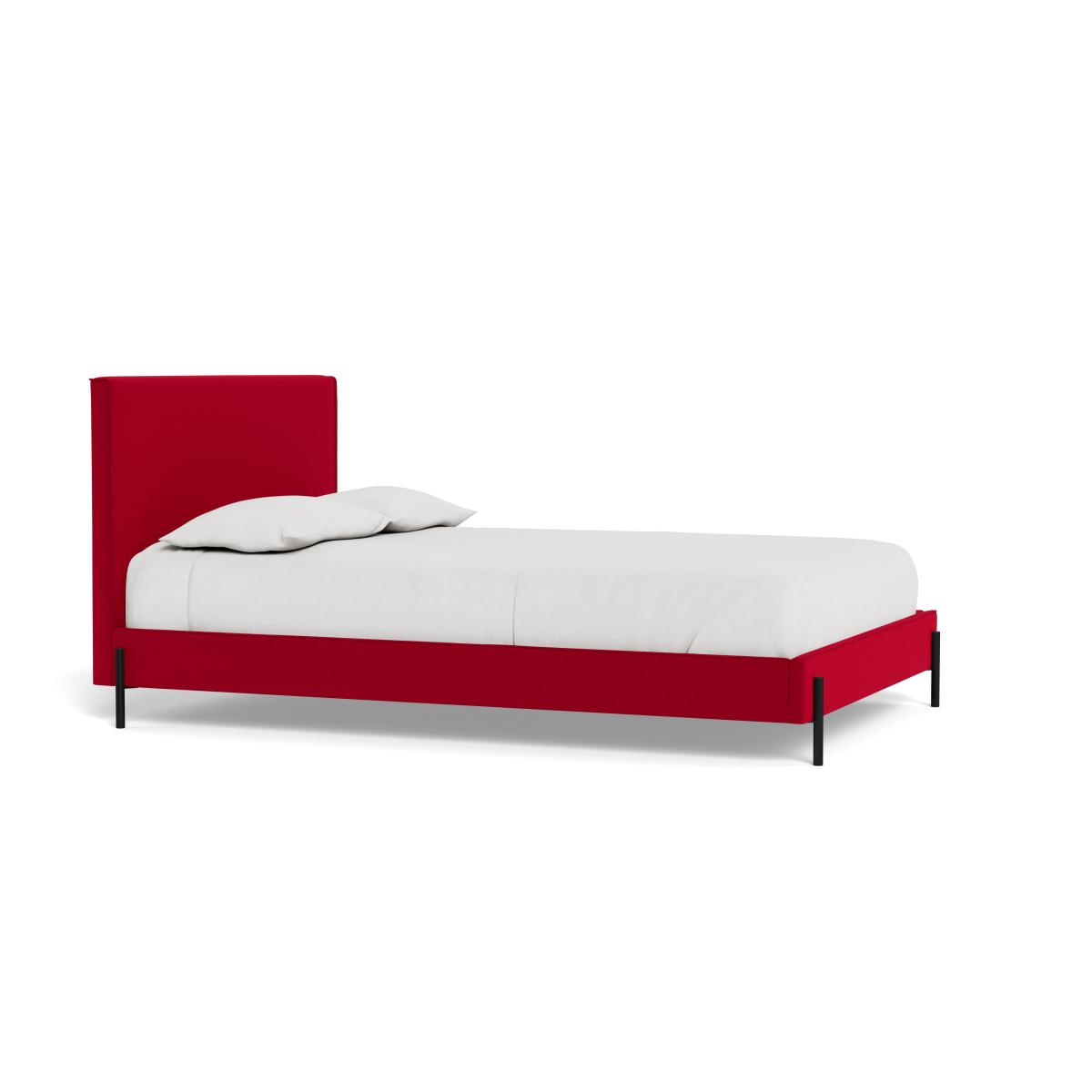 Heal's Tortona King Bed Melton Wool Red Oxide Black Feet – image 3
