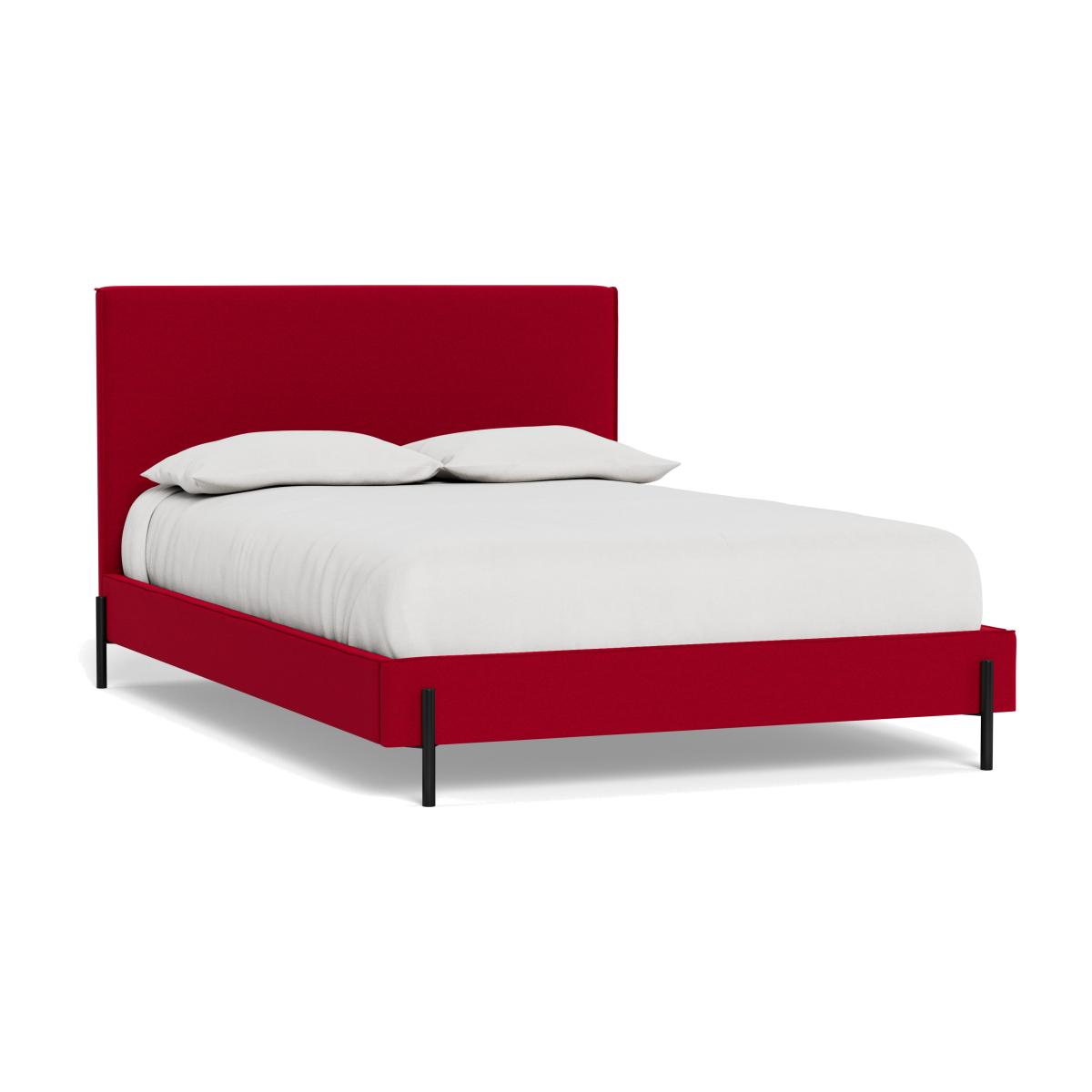 Heal's Tortona King Bed Melton Wool Red Oxide Black Feet – image 1