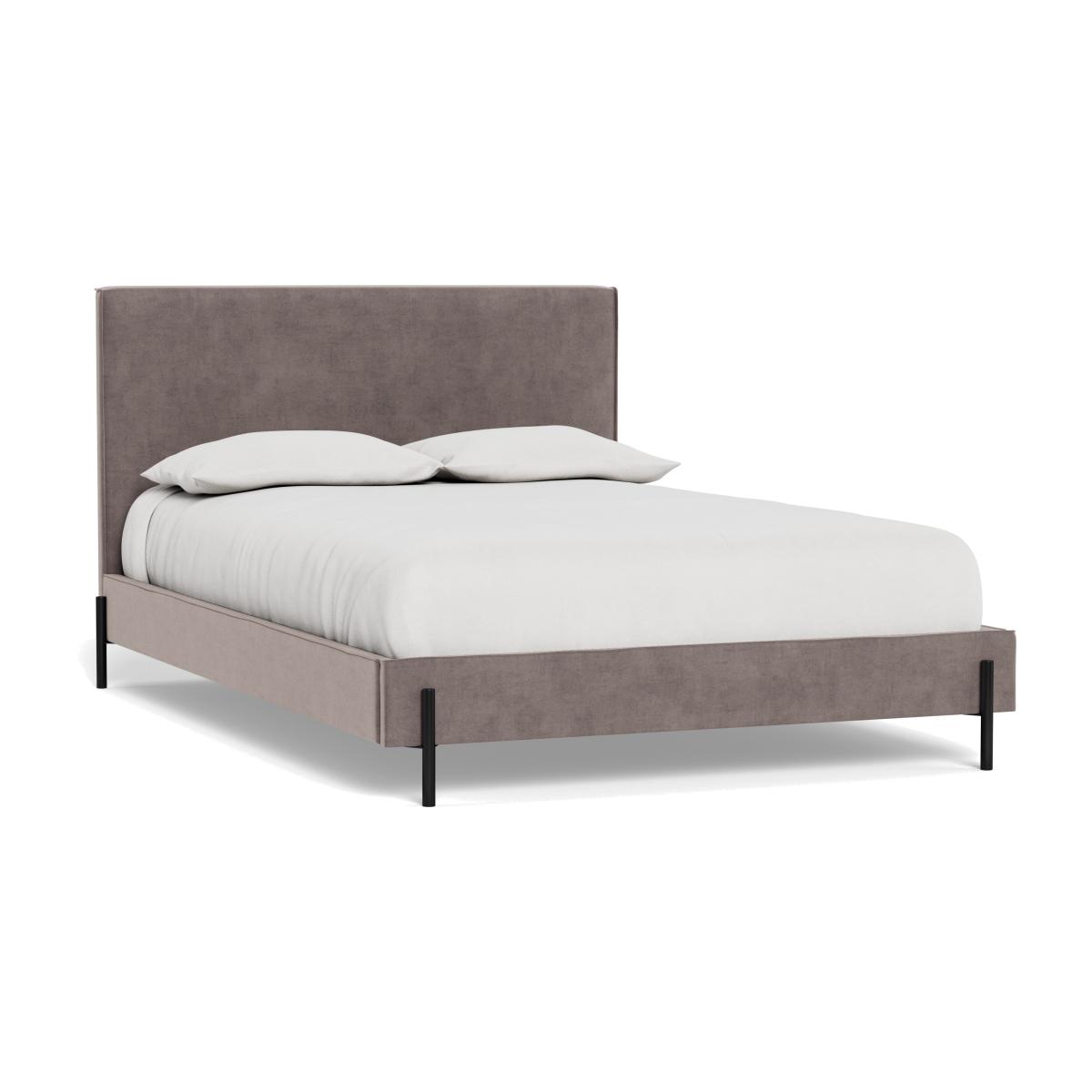 Heal's Tortona King Bed Smart Luxe Velvet Mushroom Black Feet – image 1
